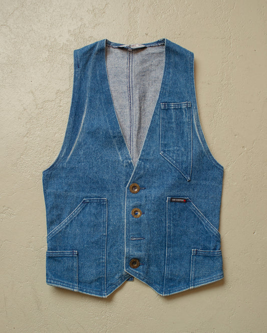 1990s/00s Womens Lee Cooper Buckleback Denim Vest blue - S