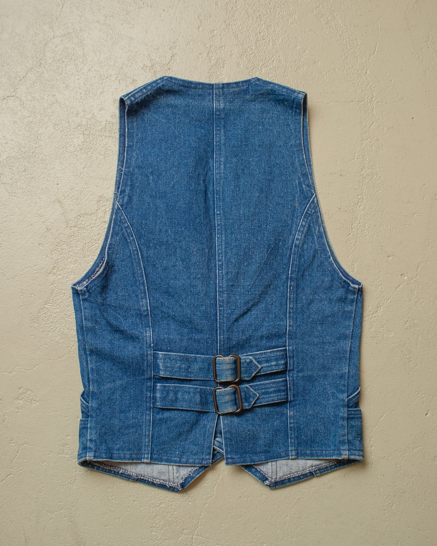 1990s/00s Womens Lee Cooper Buckleback Denim Vest blue - S
