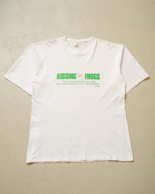 1990s "Kissing Frogs" T-shirt white - XXL
