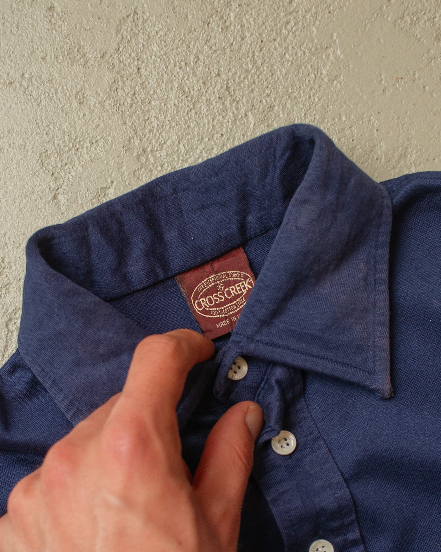 1980s Cross Creek Cotton Polo navyblue - M