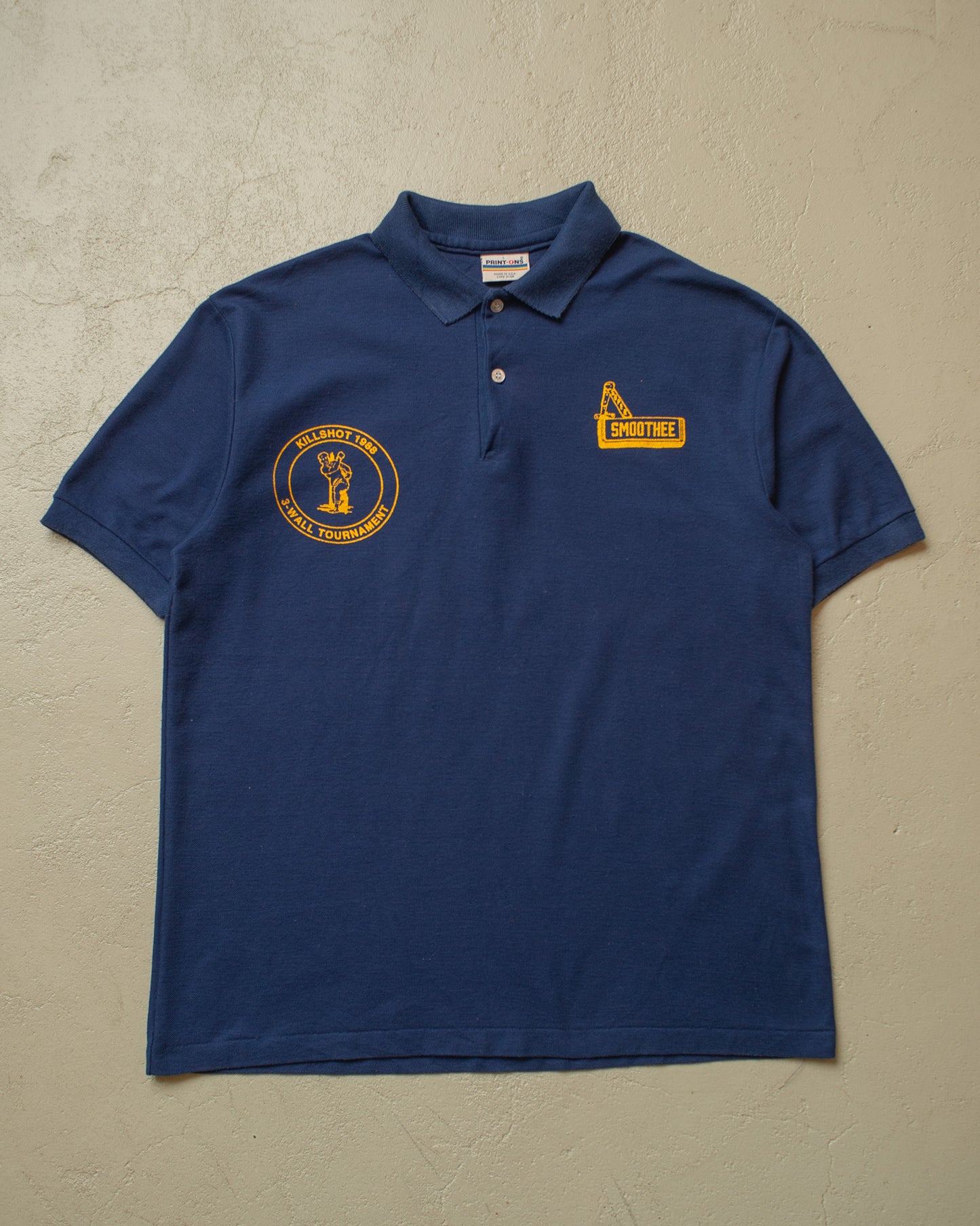1980s Smoothee Work Polo navyblue - L
