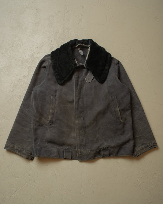 1970s Sovjet Tanker Jacket Faded black - L