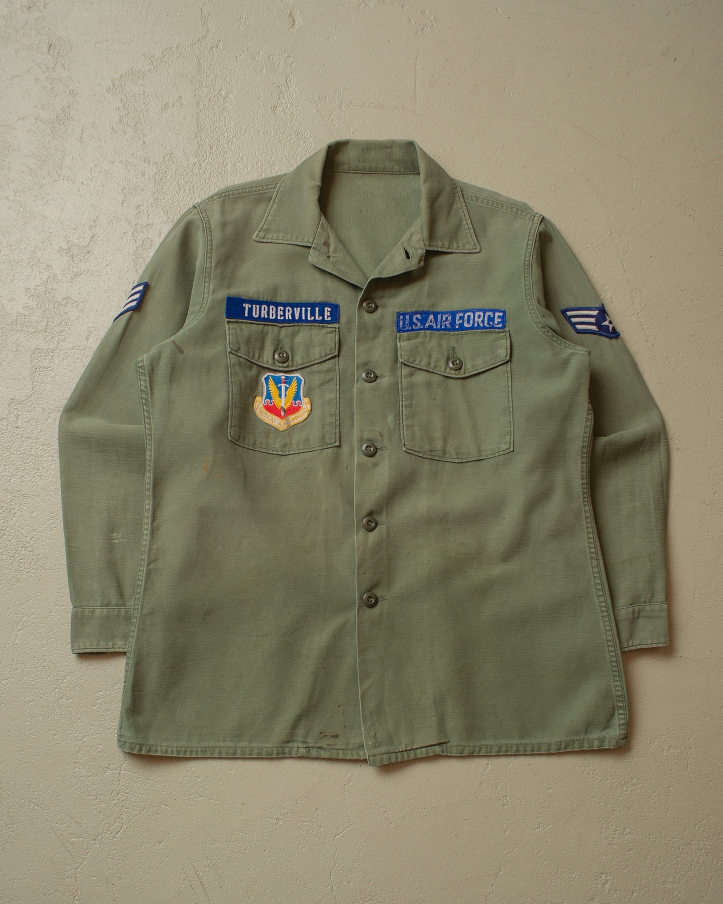 1970s US Air Force OG 107 Utility Shirt khaki - L/XL