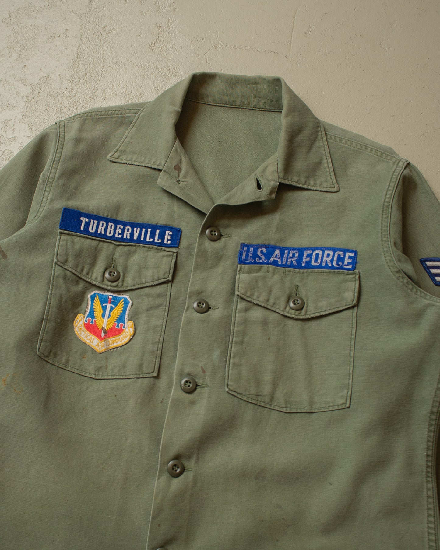1970s US Air Force OG 107 Utility Shirt khaki - L/XL