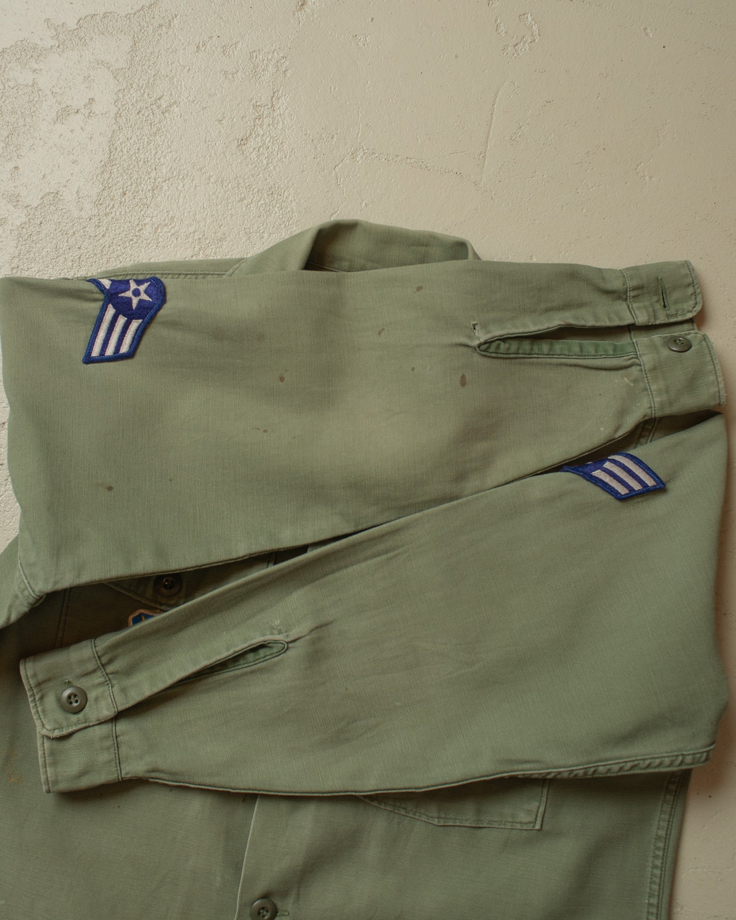 1970s US Air Force OG 107 Utility Shirt khaki - L/XL