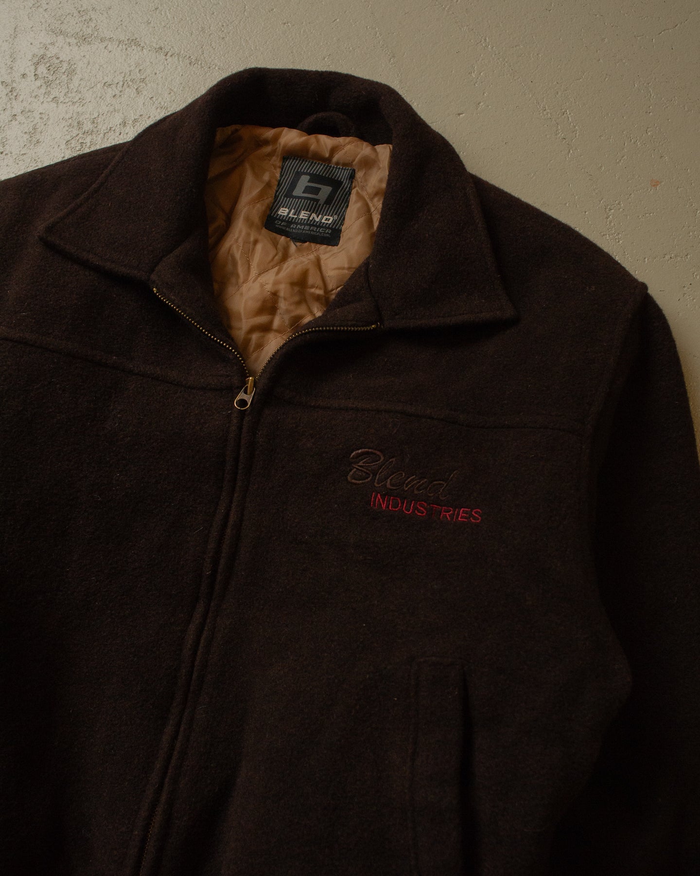 1990s Blend Industries Wool Bomber Jacket brown - L/XL