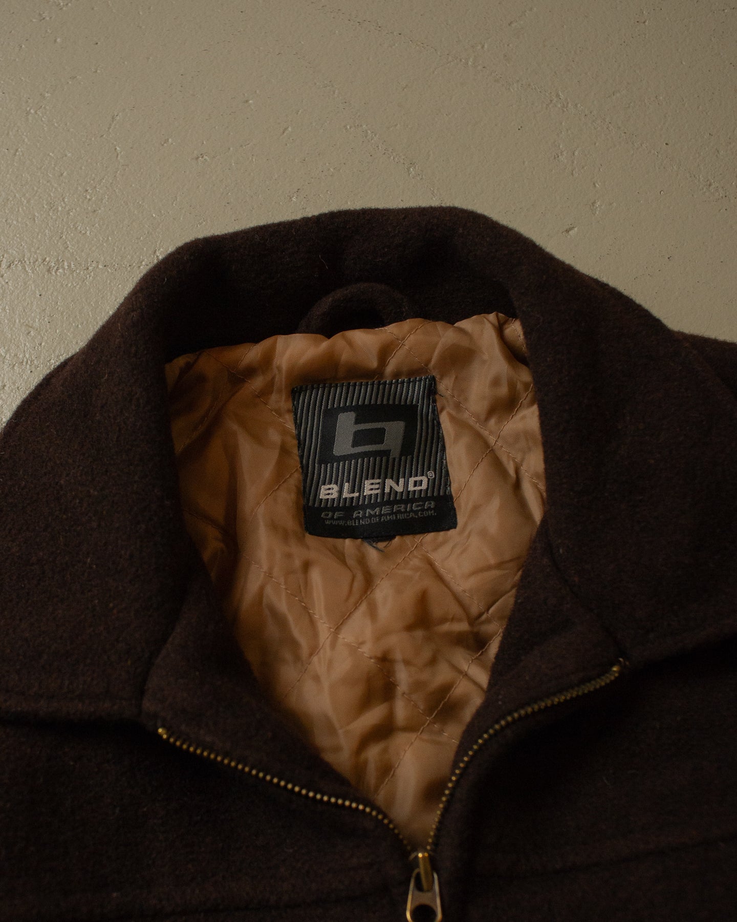 1990s Blend Industries Wool Bomber Jacket brown - L/XL