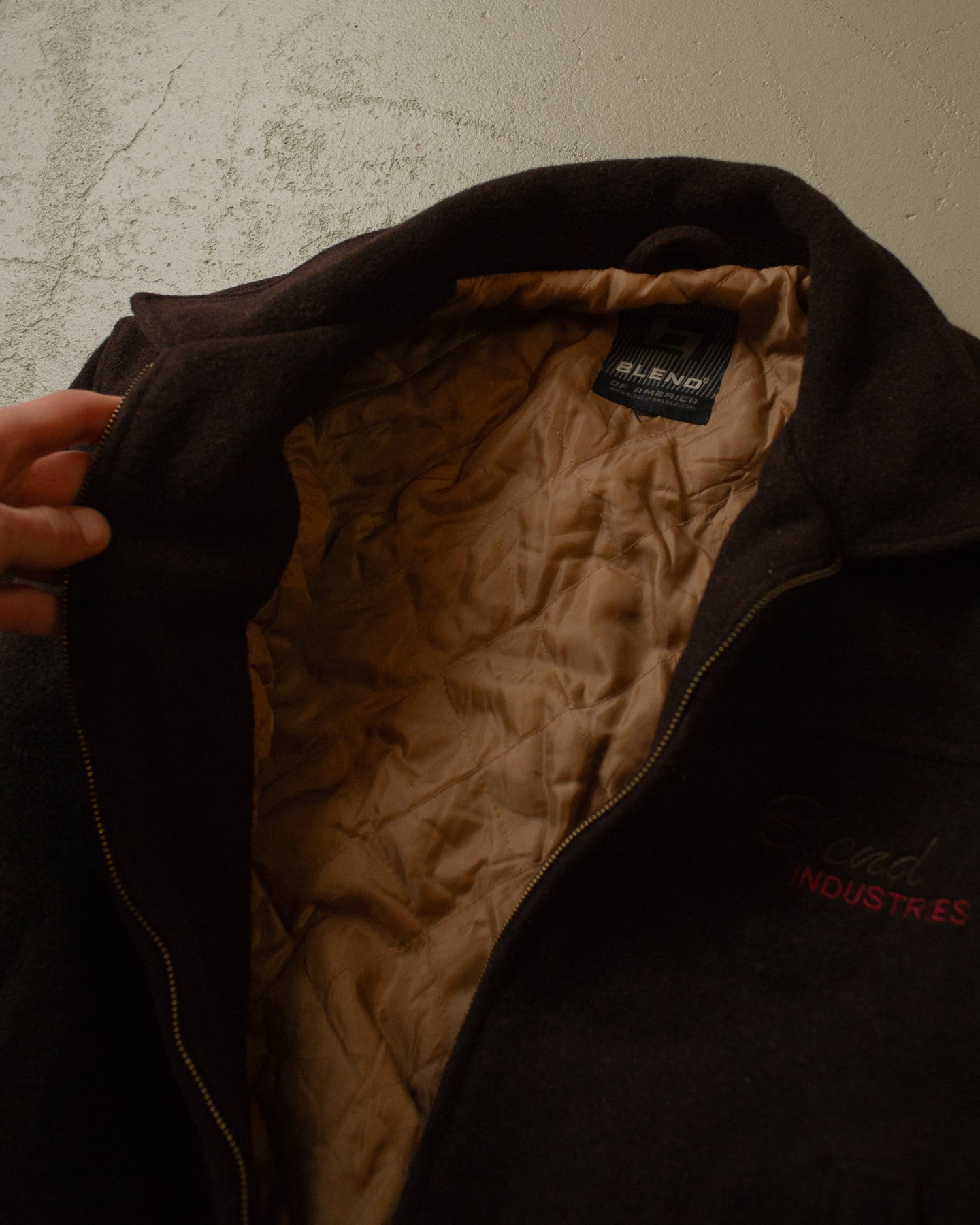 1990s Blend Industries Wool Bomber Jacket brown - L/XL