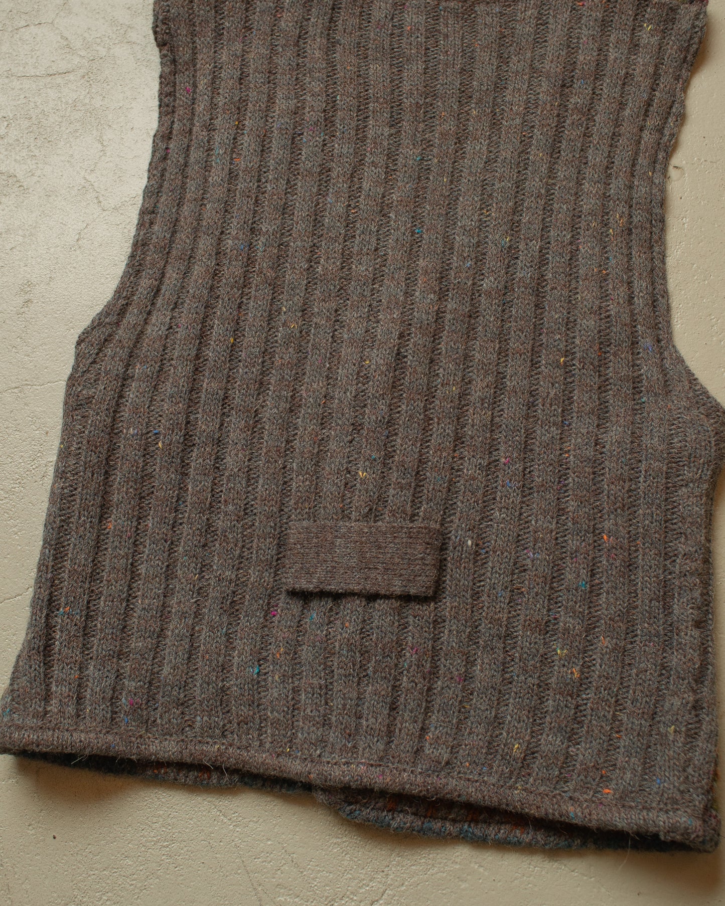1970s/80s Handmade Pattern Knit Vest grey - S/M