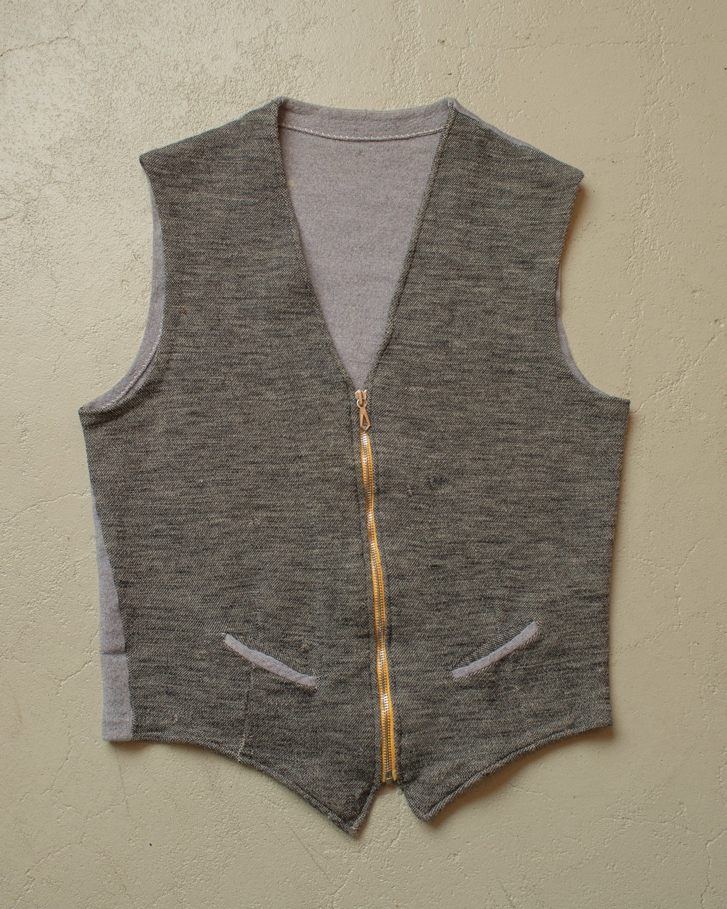1940s/50s German Knit Zip Vest grey - M