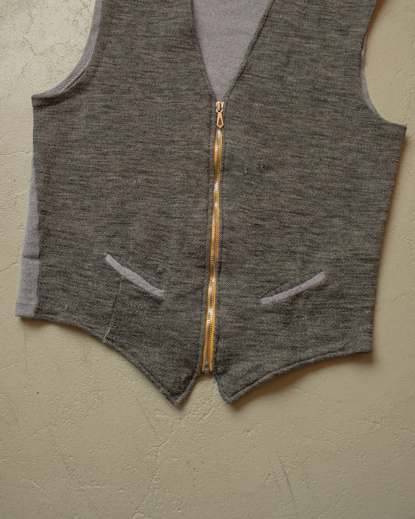 1940s/50s German Knit Zip Vest grey - M