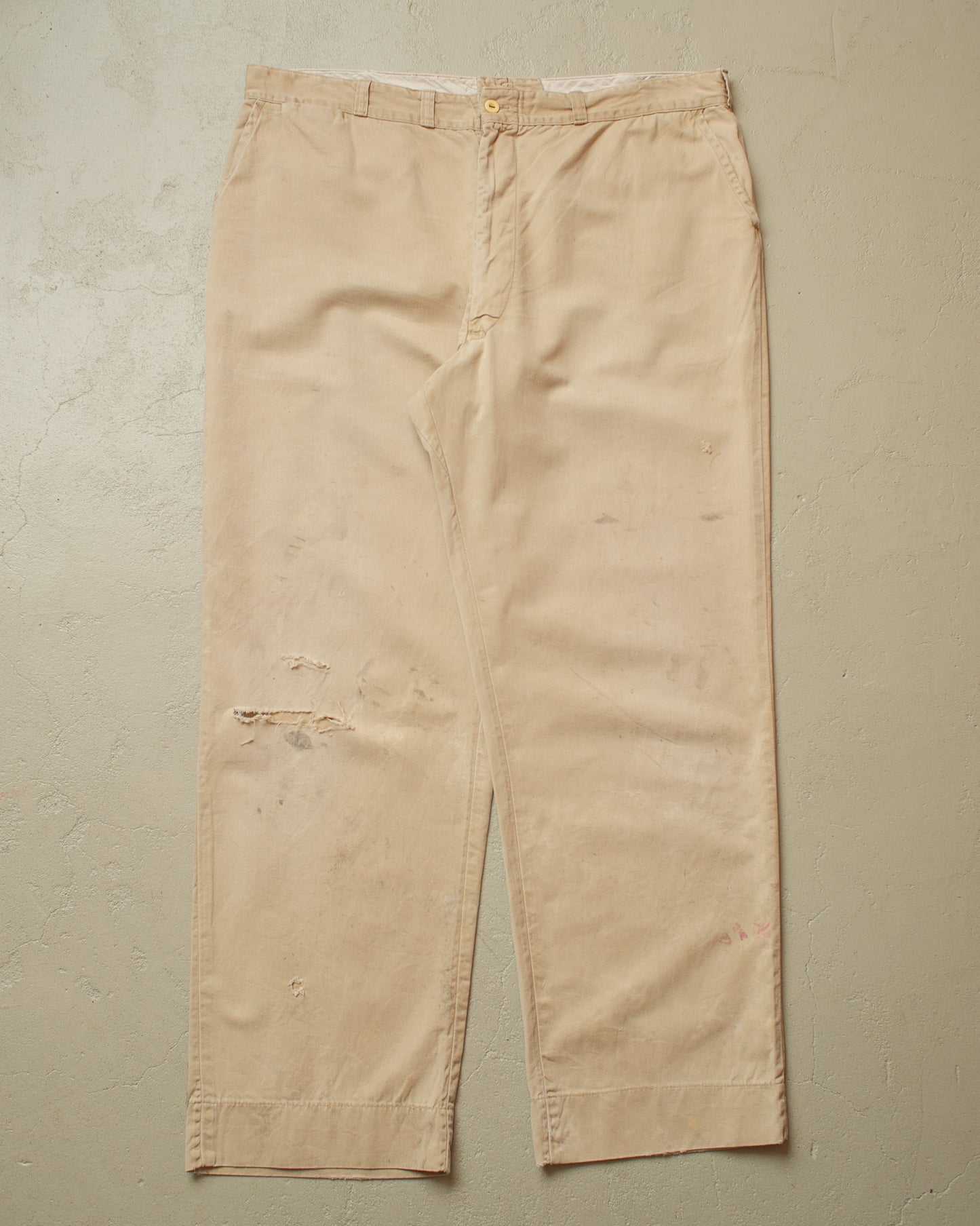 1950s distressed US Army Chino Pants beige - W43 L32