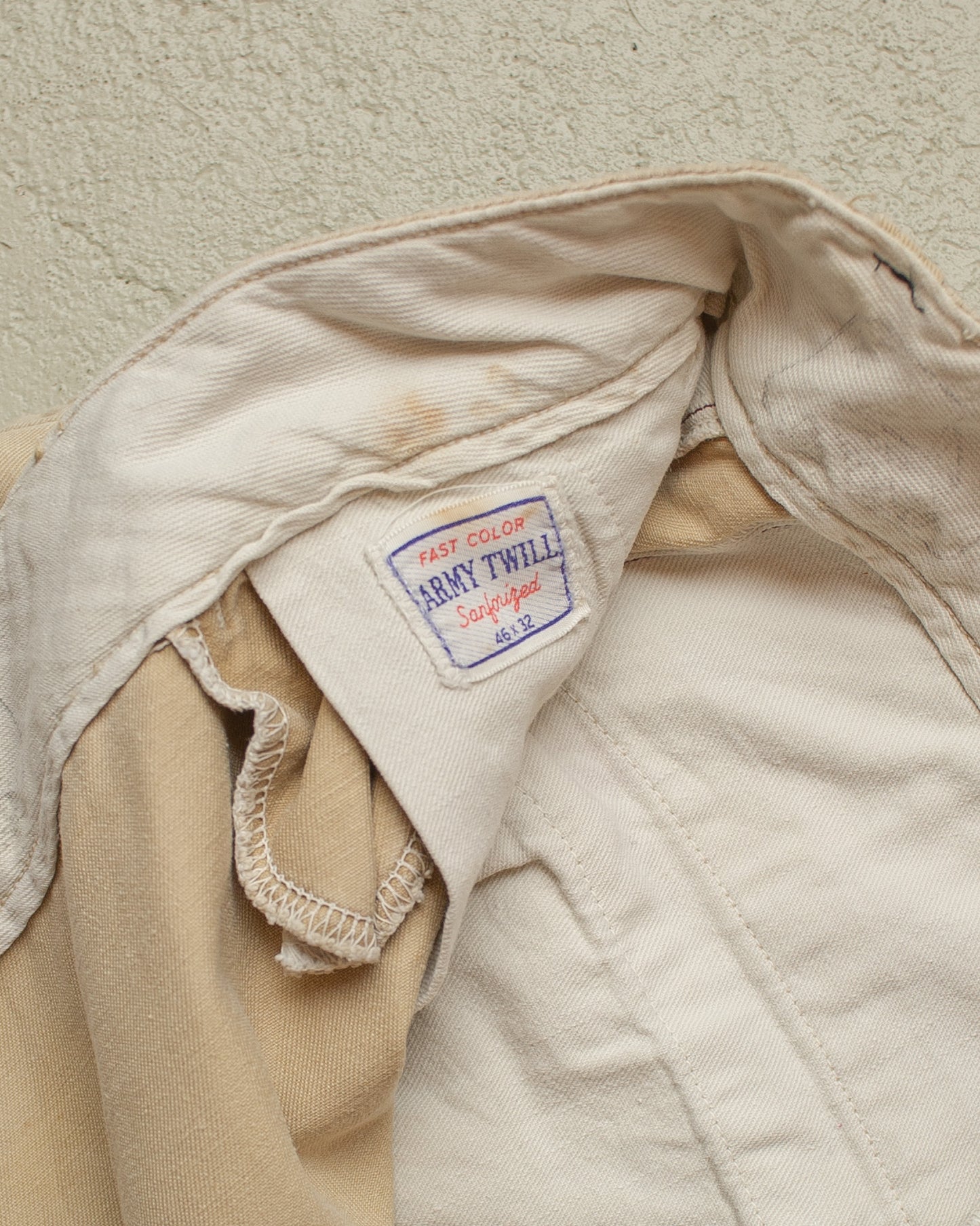 1950s distressed US Army Chino Pants beige - W43 L32