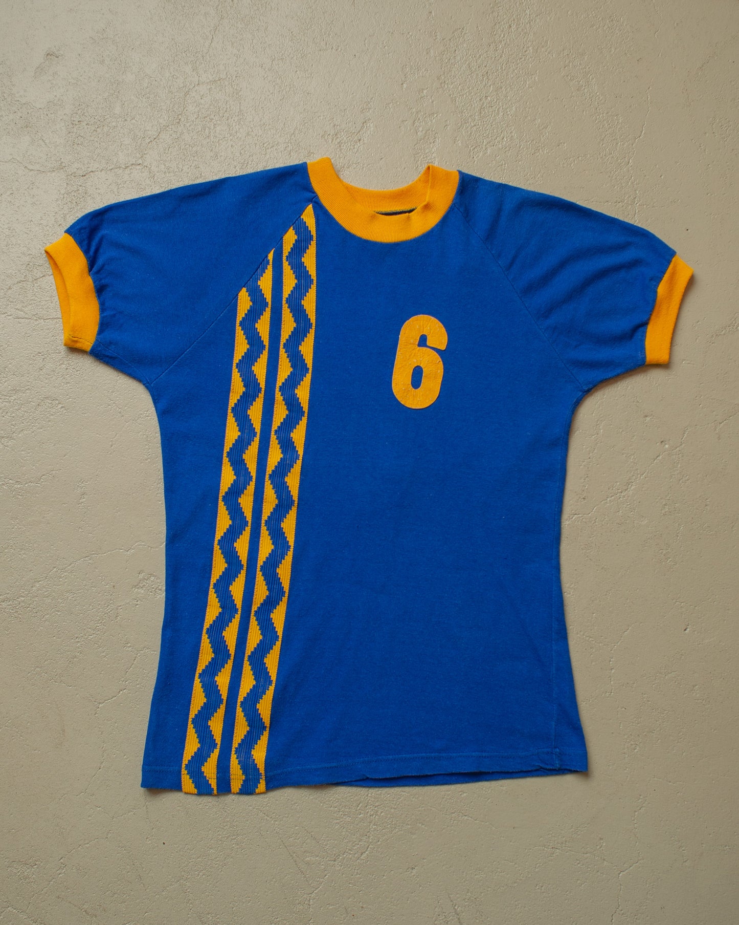 1970s/80s Soccer Ringer T-shirt blue - S