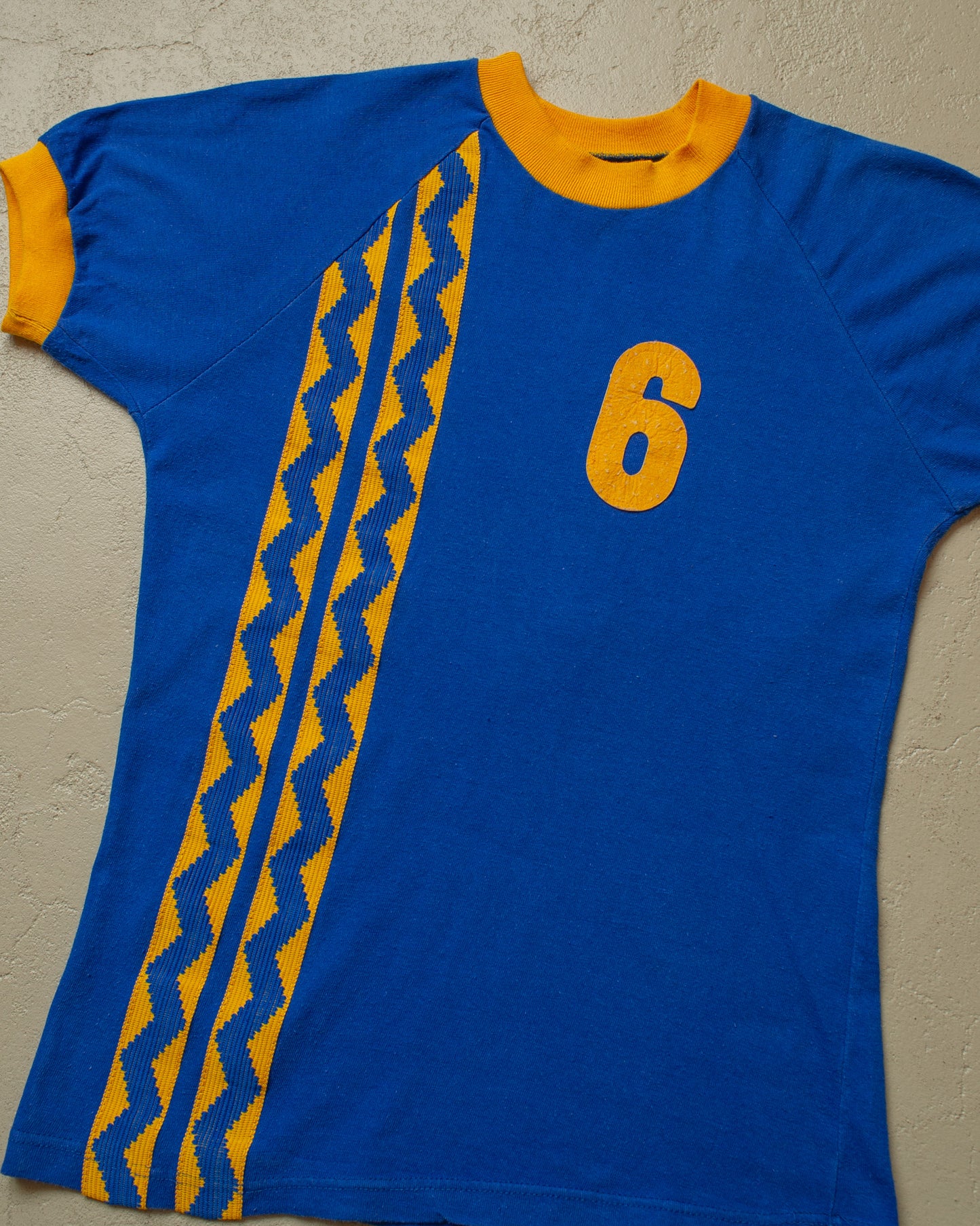1970s/80s Soccer Ringer T-shirt blue - S