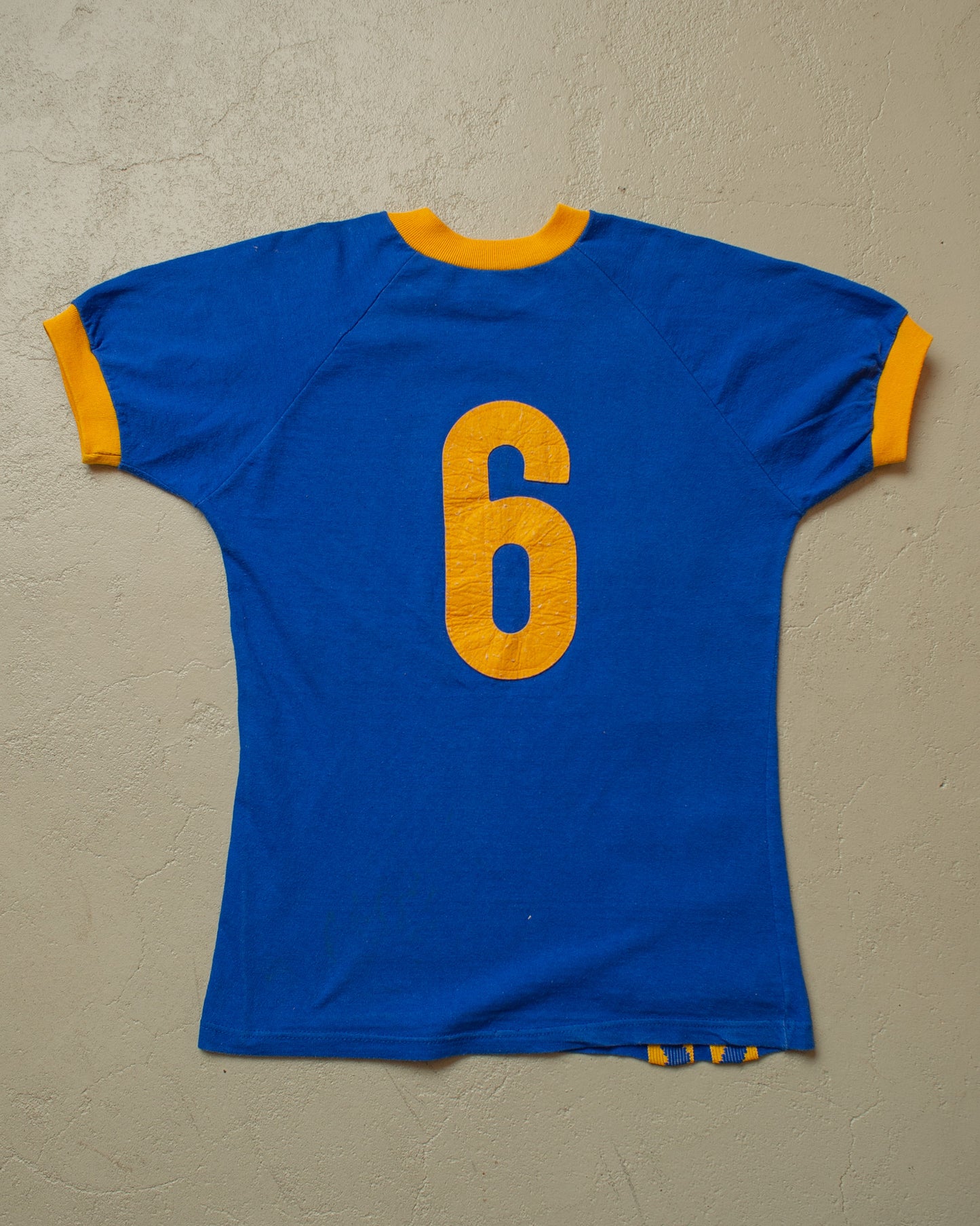 1970s/80s Soccer Ringer T-shirt blue - S