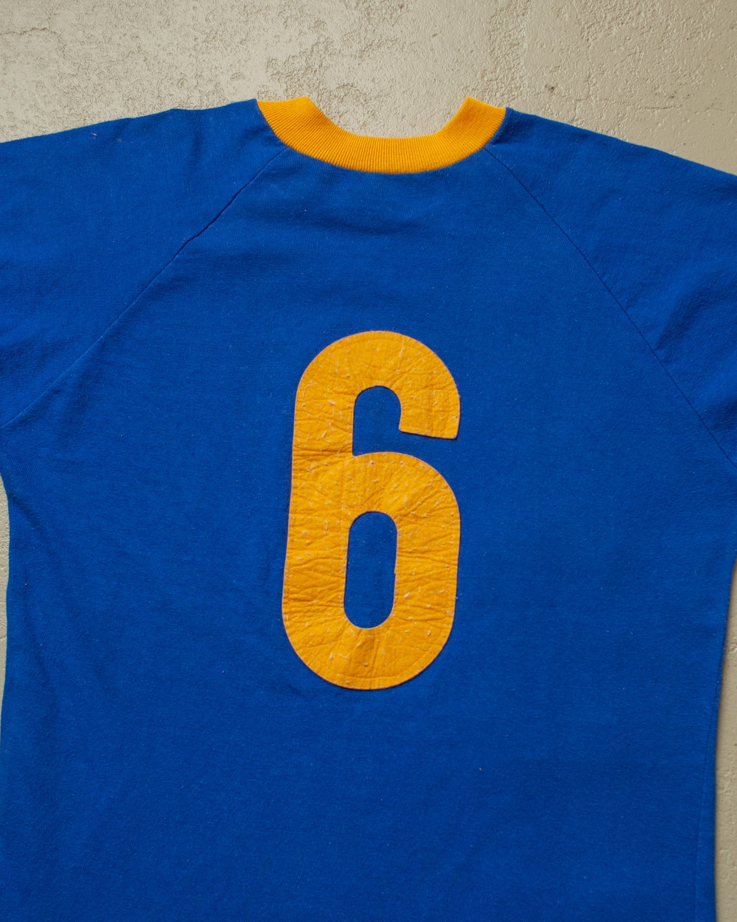 1970s/80s Soccer Ringer T-shirt blue - S