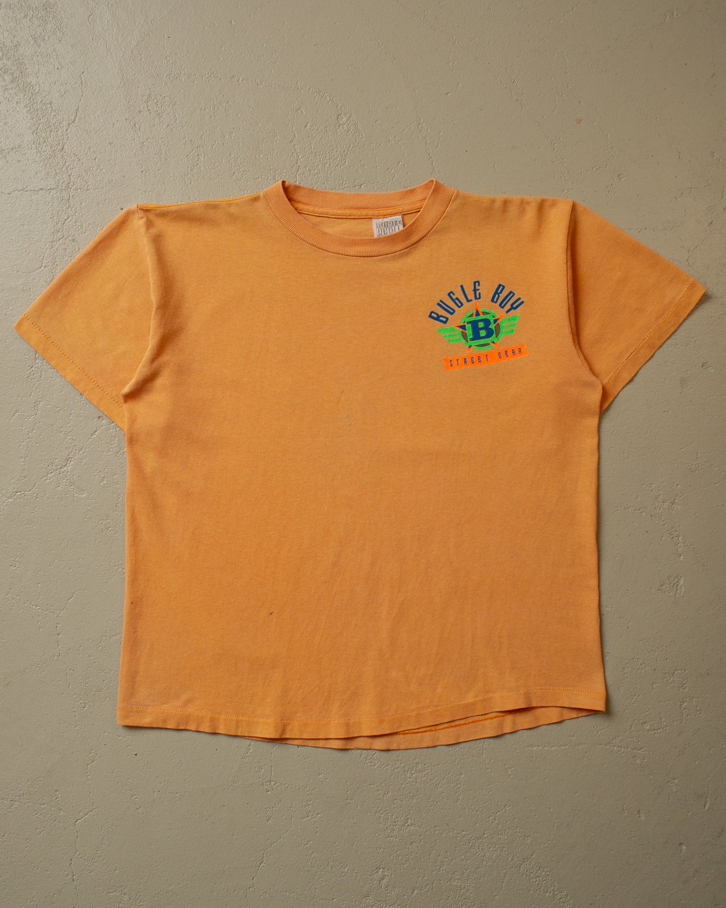 1990s stained Bugle Boy Street Gear T-shirt orange - S