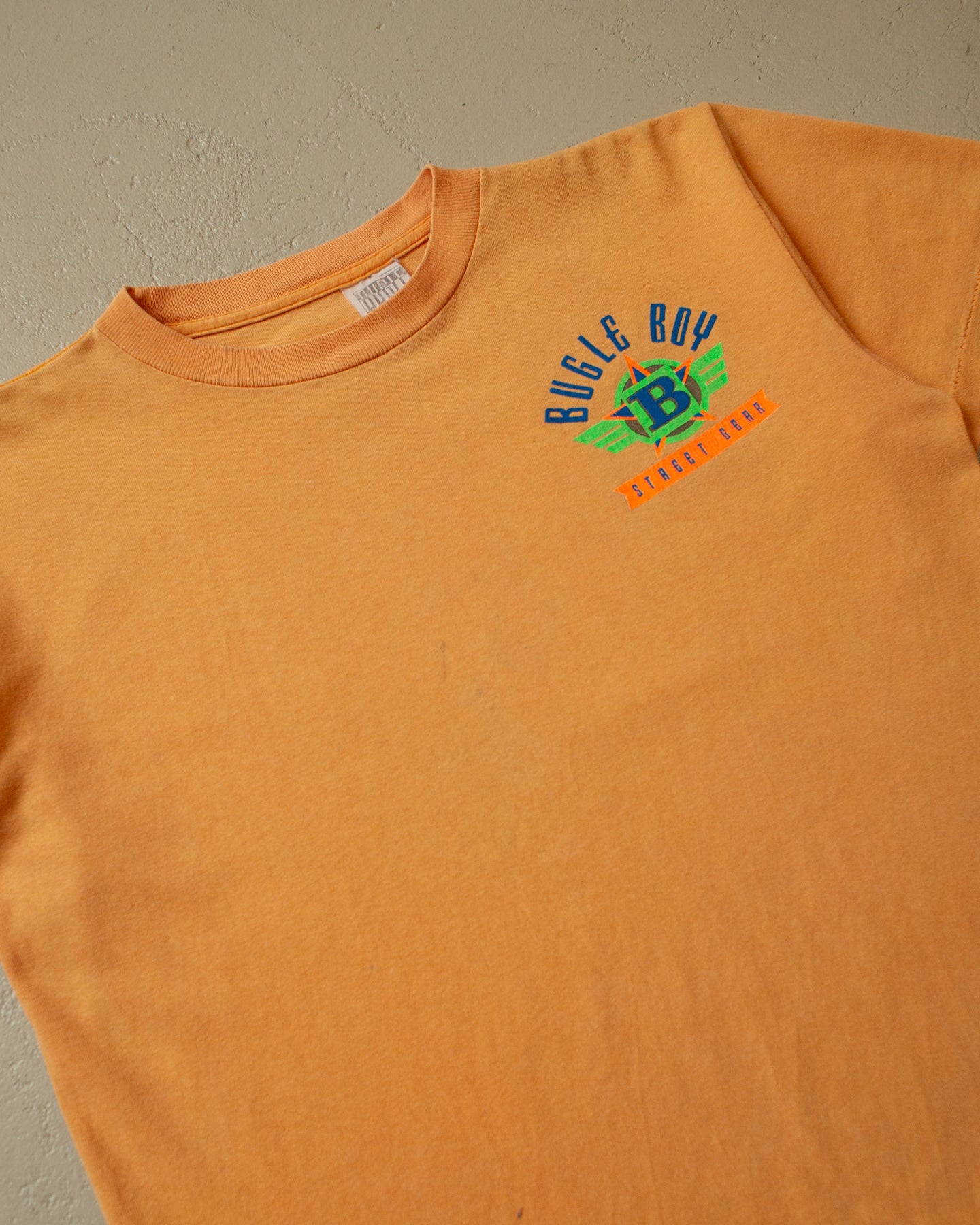 1990s stained Bugle Boy Street Gear T-shirt orange - S