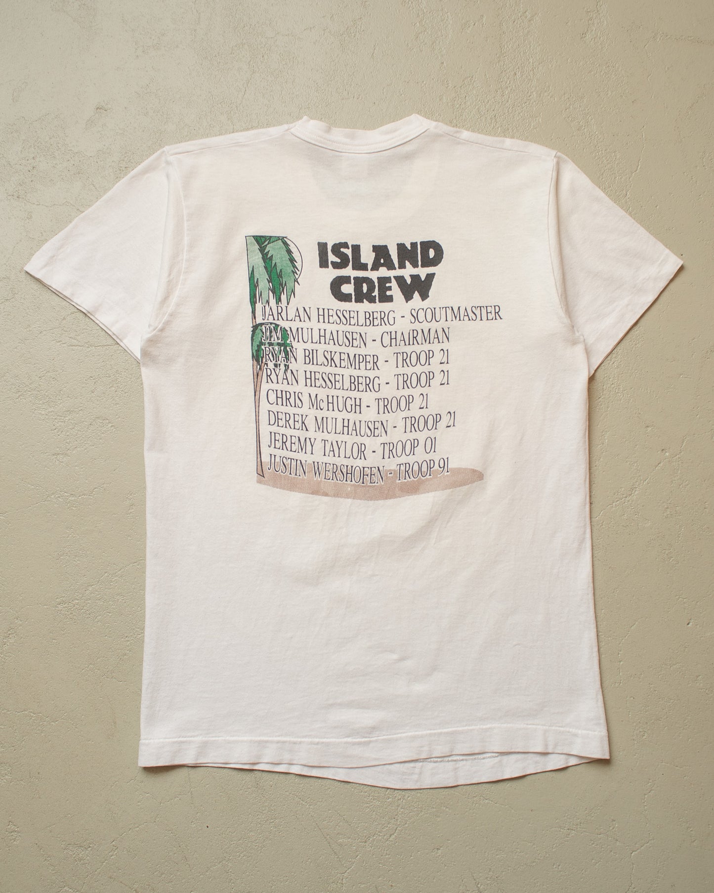 1990s Island Adventure Boyscouts T-shirt white - M