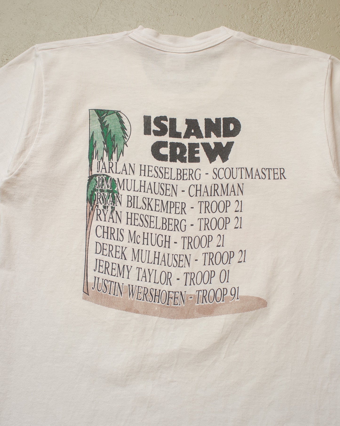 1990s Island Adventure Boyscouts T-shirt white - M
