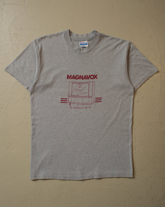 1980s Magnavox TV T-shirt grey - M/L