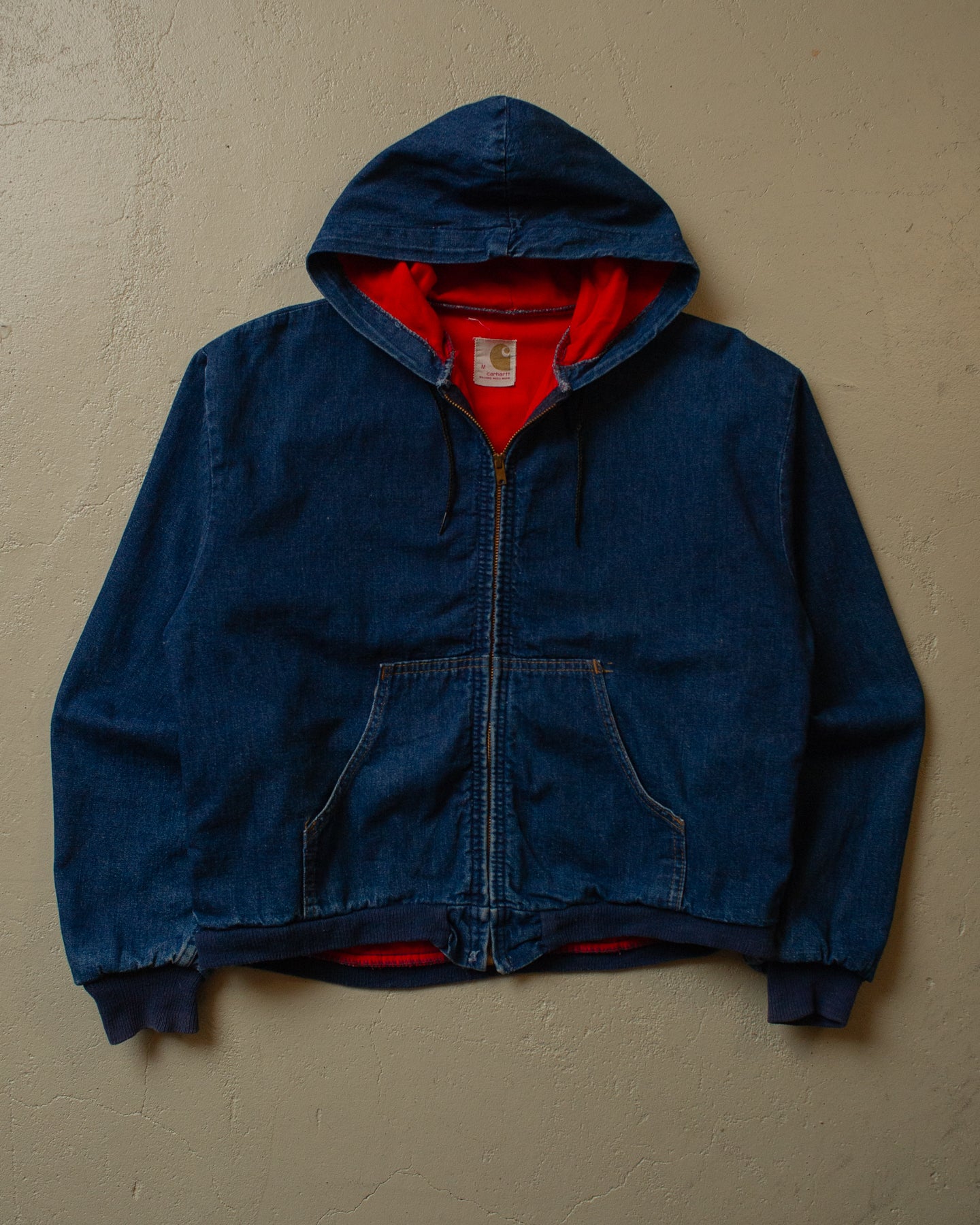 1970s/80s Carhartt lined Denim Hoodie blue - M