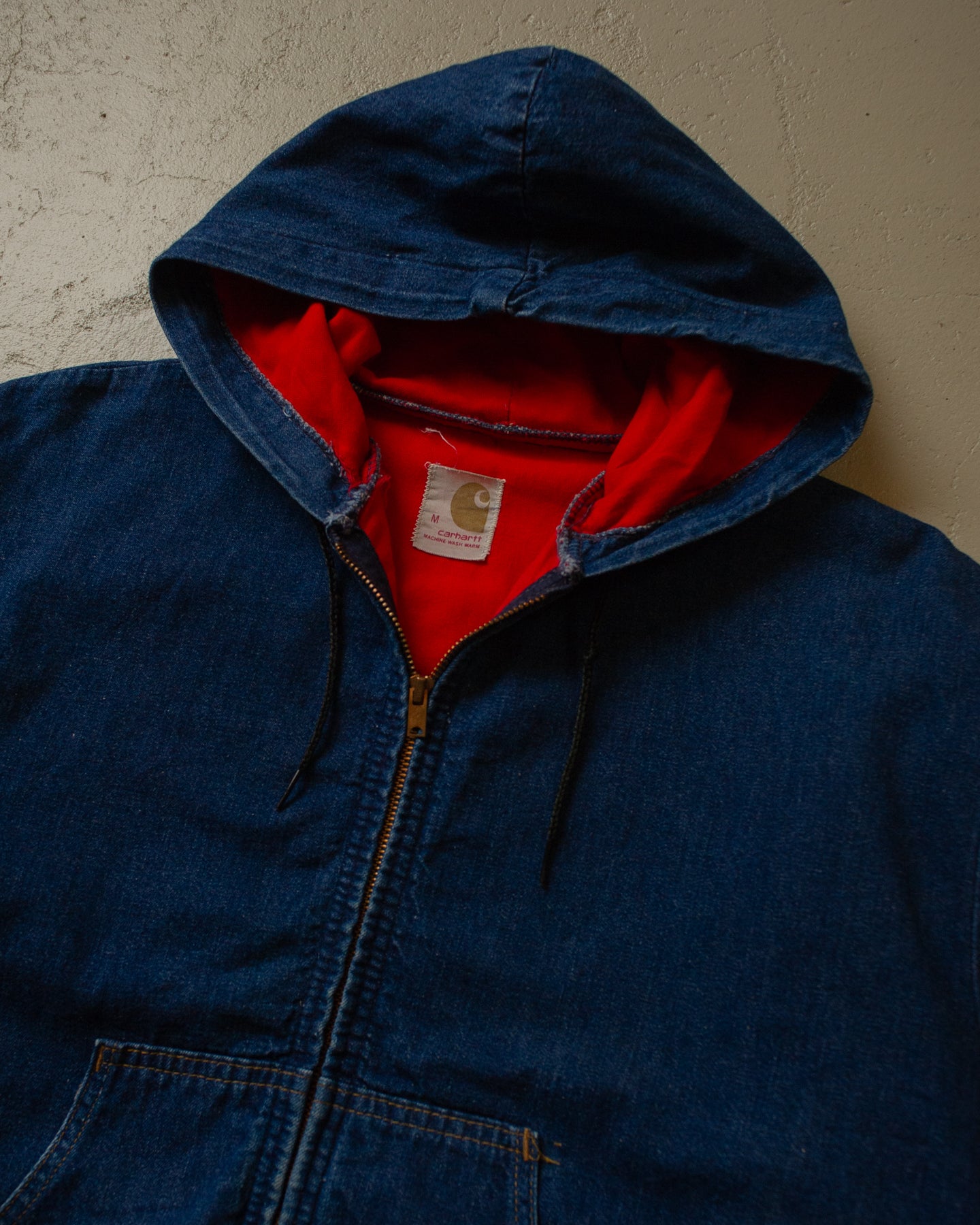 1970s/80s Carhartt lined Denim Hoodie blue - M