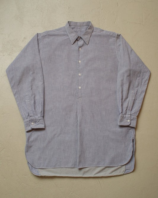 1930s/40s French Cotton Work Shirt blue - XL