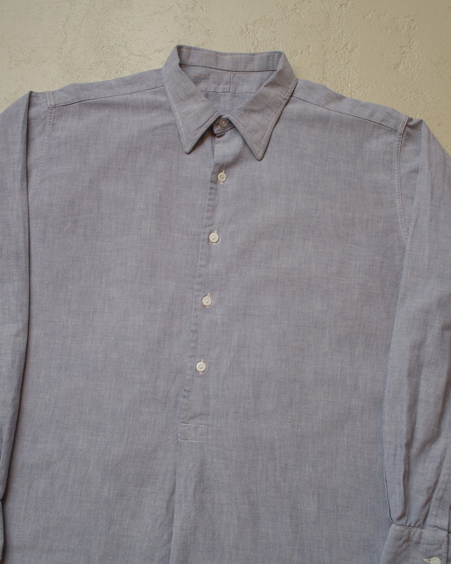1930s/40s French Cotton Work Shirt blue - XL