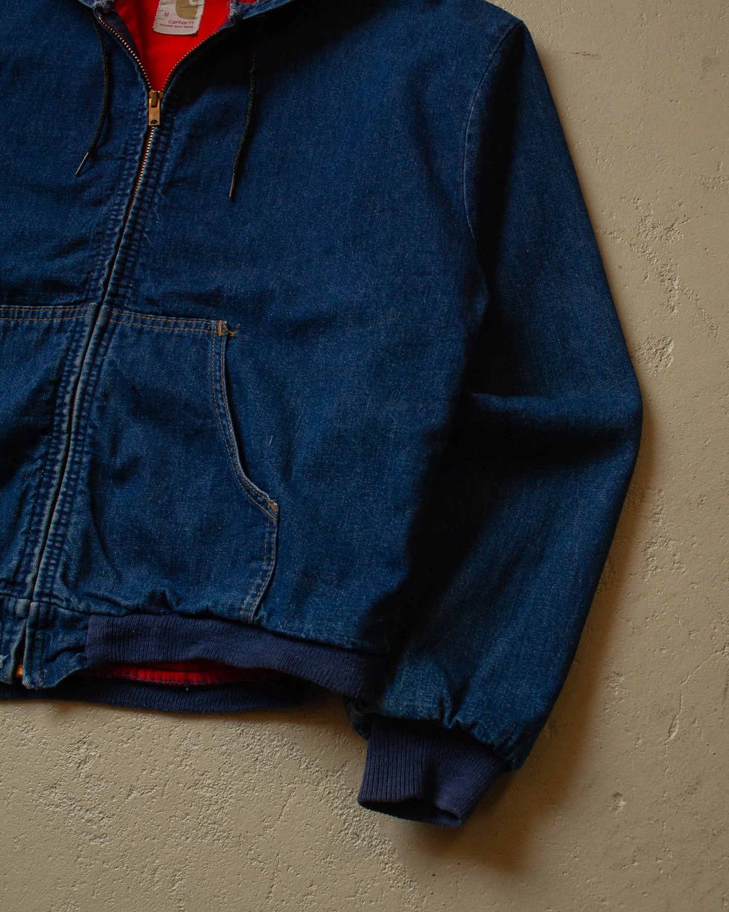 1970s/80s Carhartt lined Denim Hoodie blue - M