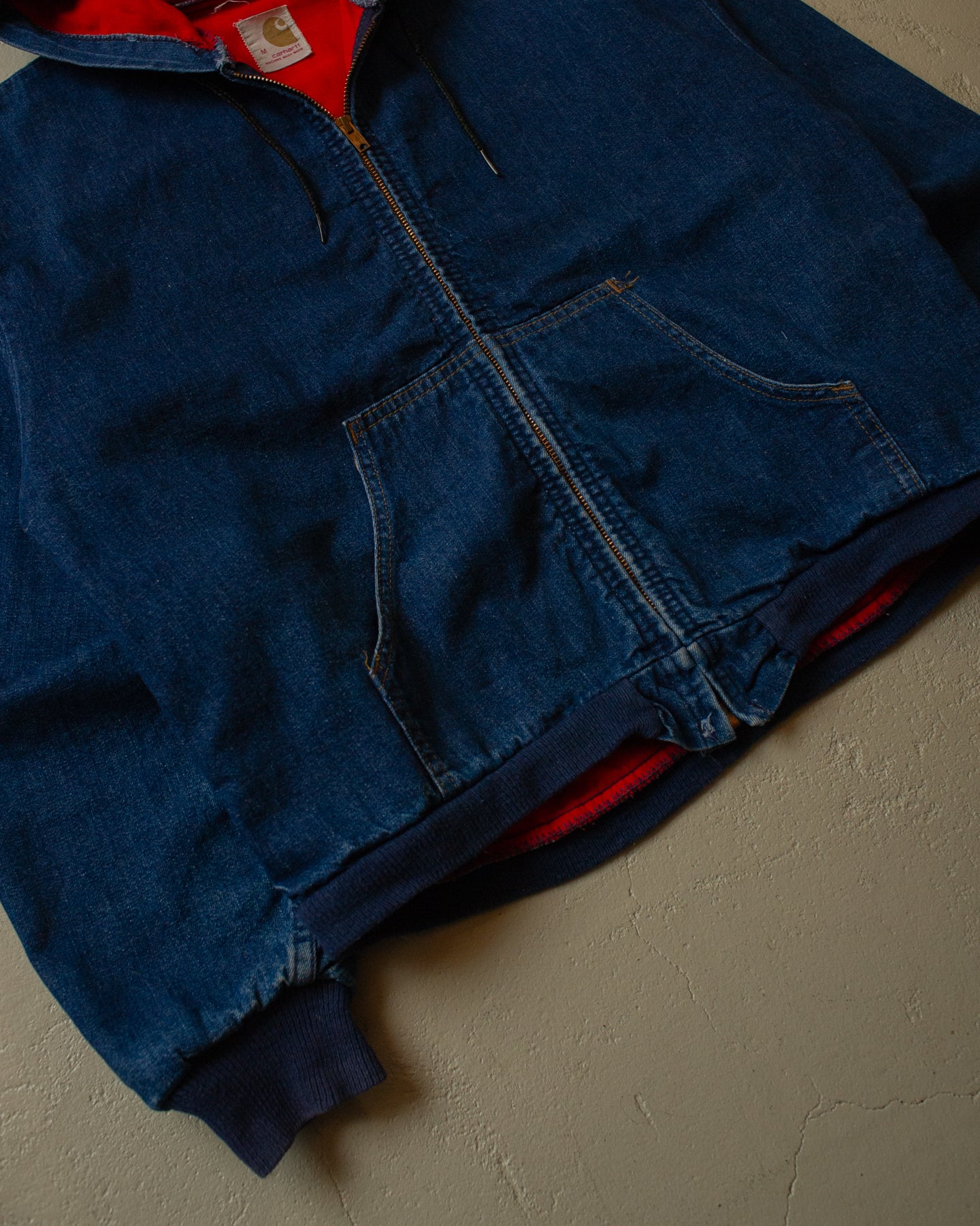 1970s/80s Carhartt lined Denim Hoodie blue - M