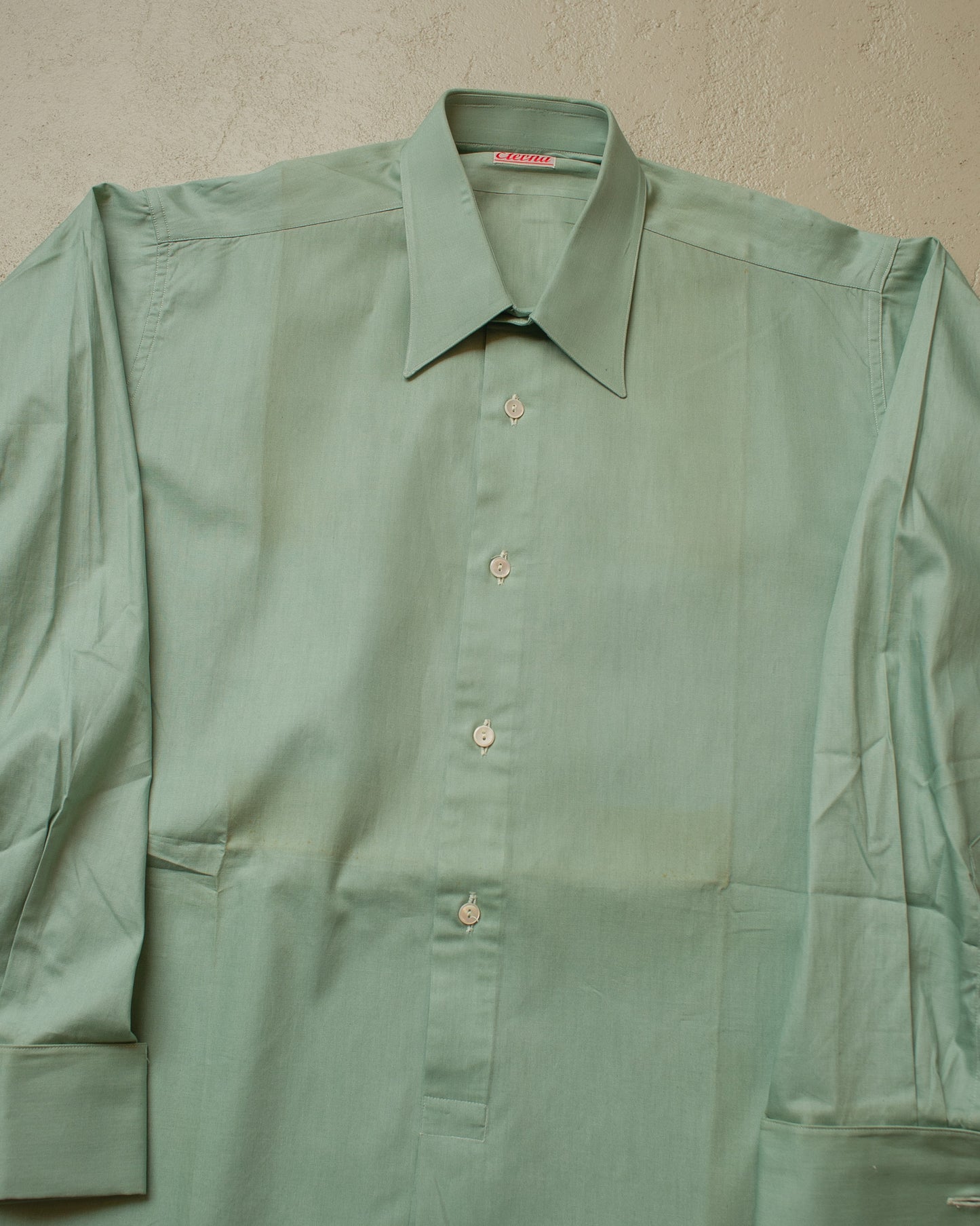 1940s/50s unworn German Eterna Dress Shirt green - L/XL