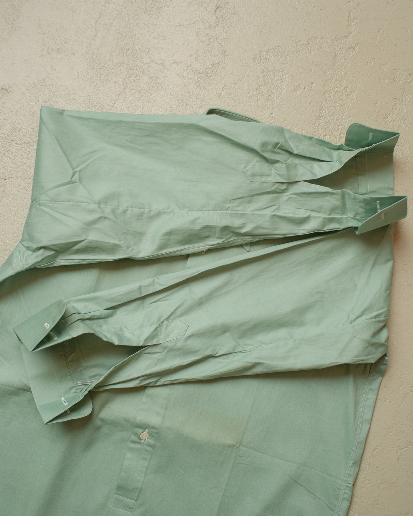 1940s/50s unworn German Eterna Dress Shirt green - L/XL
