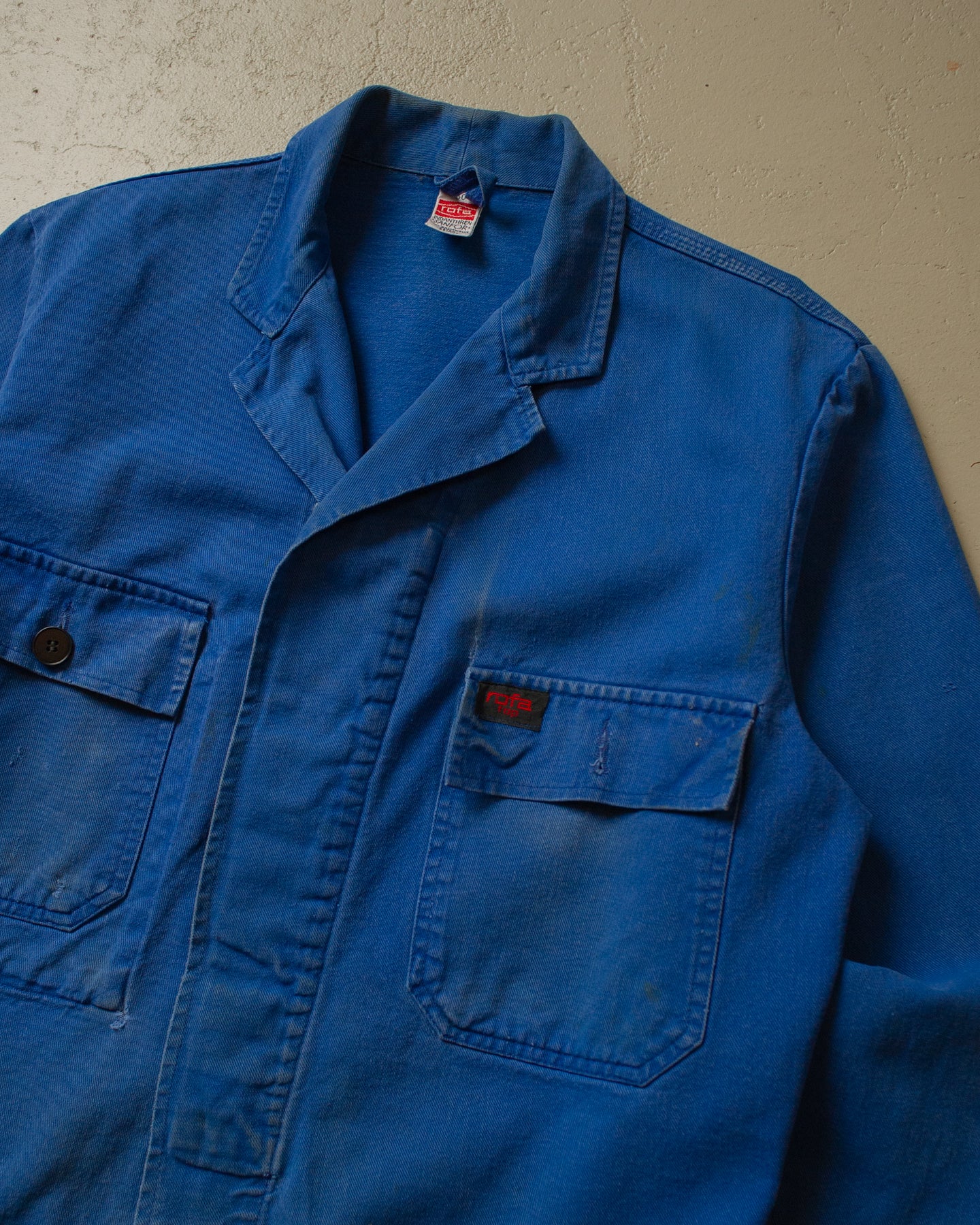 1970s distressed Rofa Sanforized Work Jacket blue - M/L