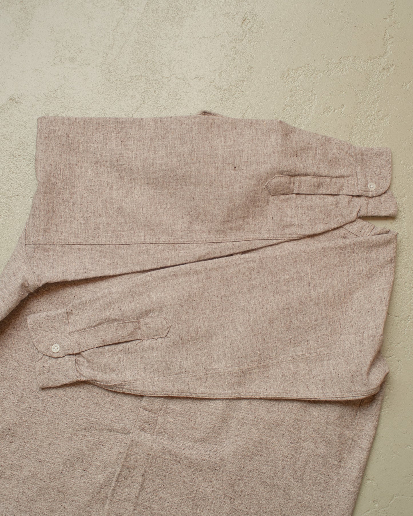 1930s/40s unworn French Remachic Spearpoint Wool Shirt grey - M/L