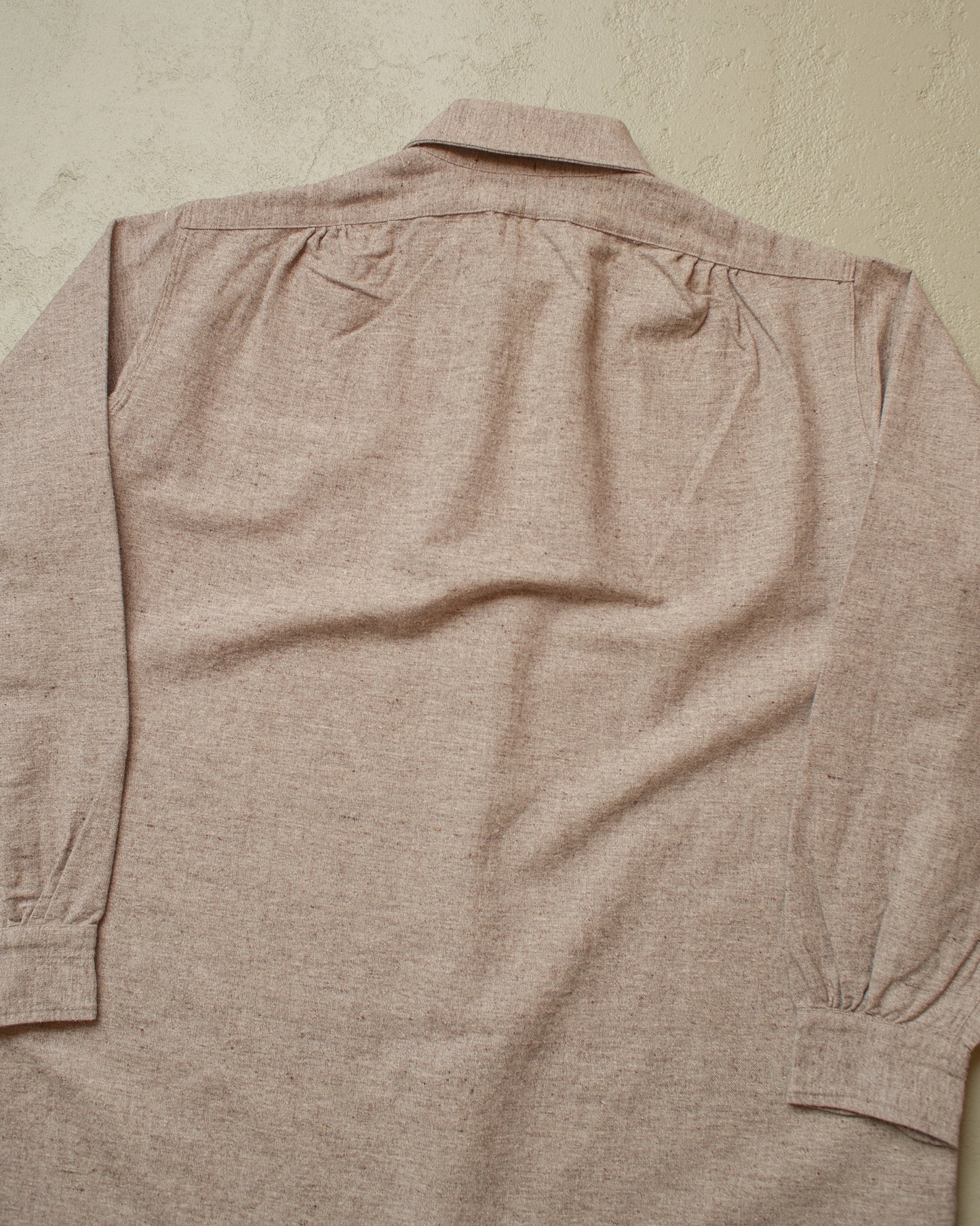 1930s/40s unworn French Remachic Spearpoint Wool Shirt grey - M/L