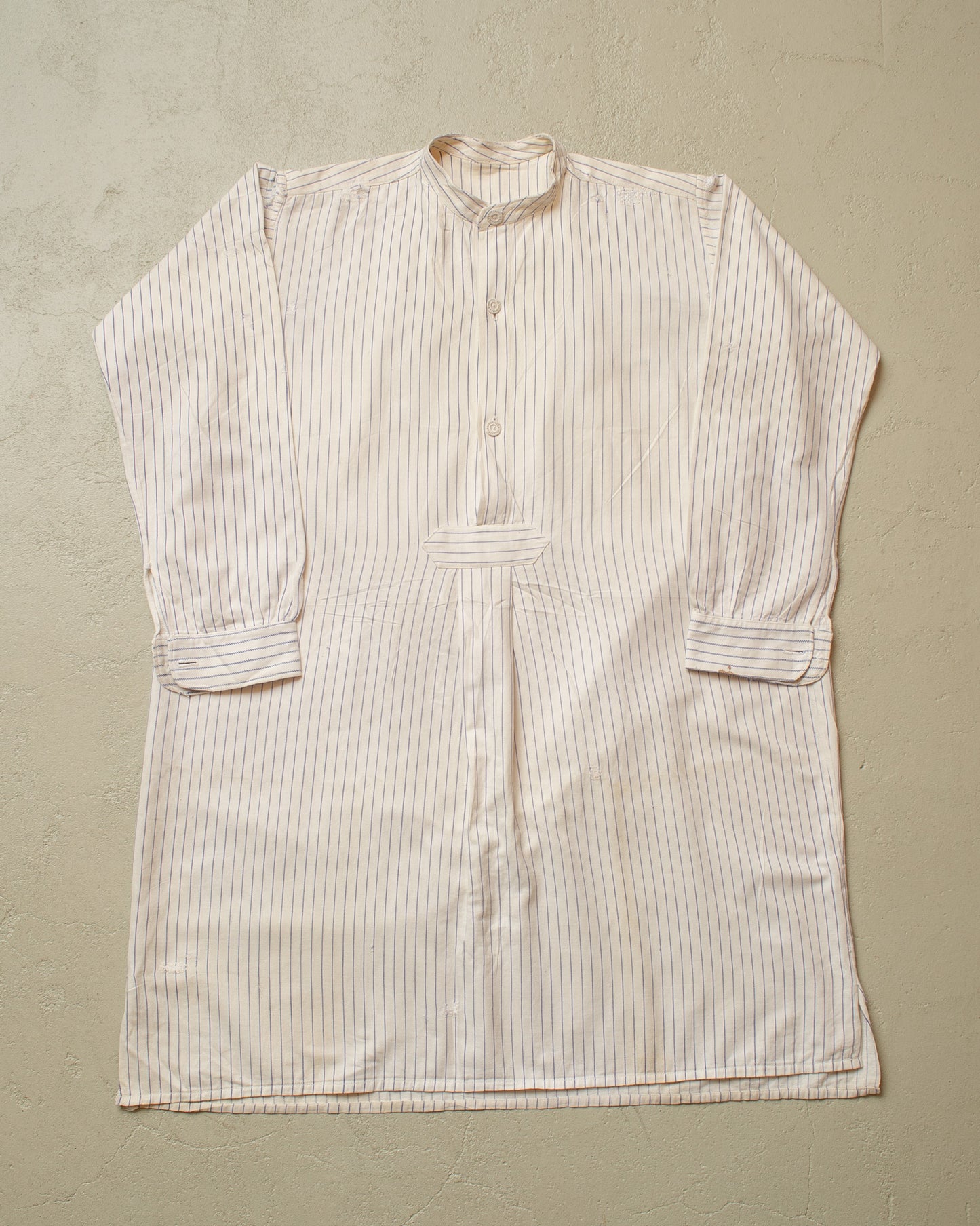 1920s distressed German striped Shirt white - S