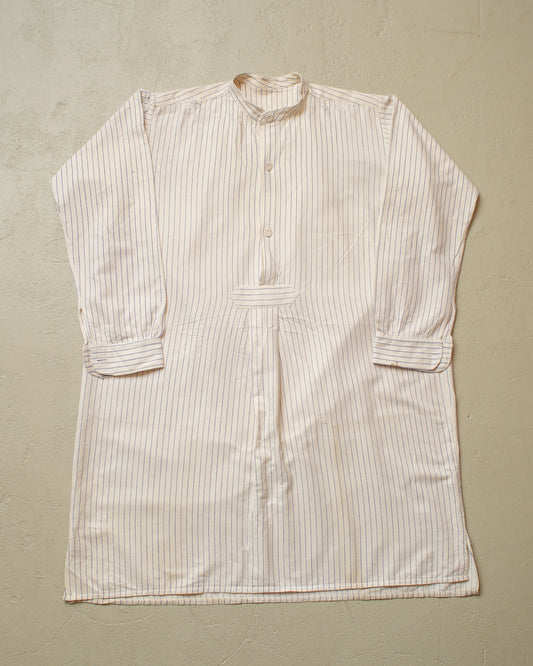 1920s distressed German striped Shirt white - S