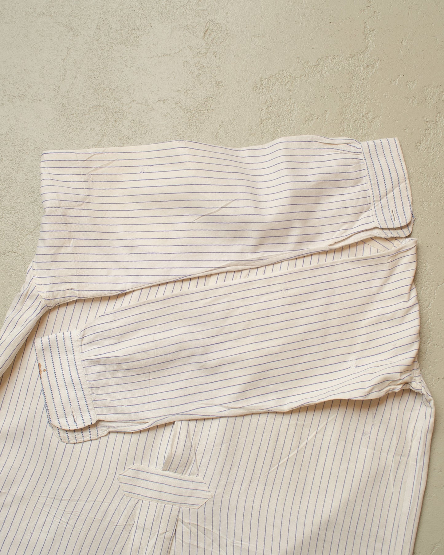 1920s distressed German striped Shirt white - S