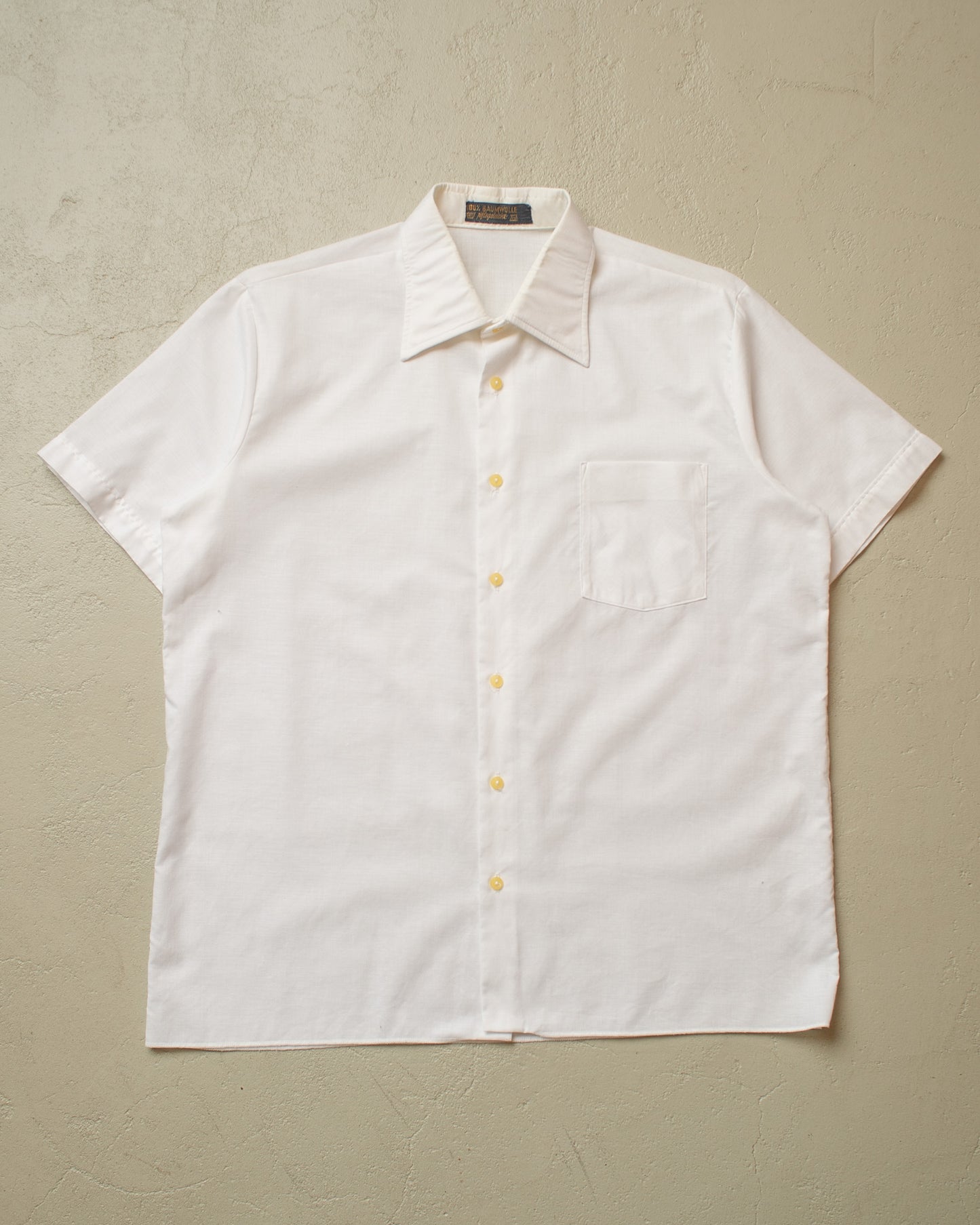 1960s/70s German Cotton Short Sleeve Shirt white - L/XL