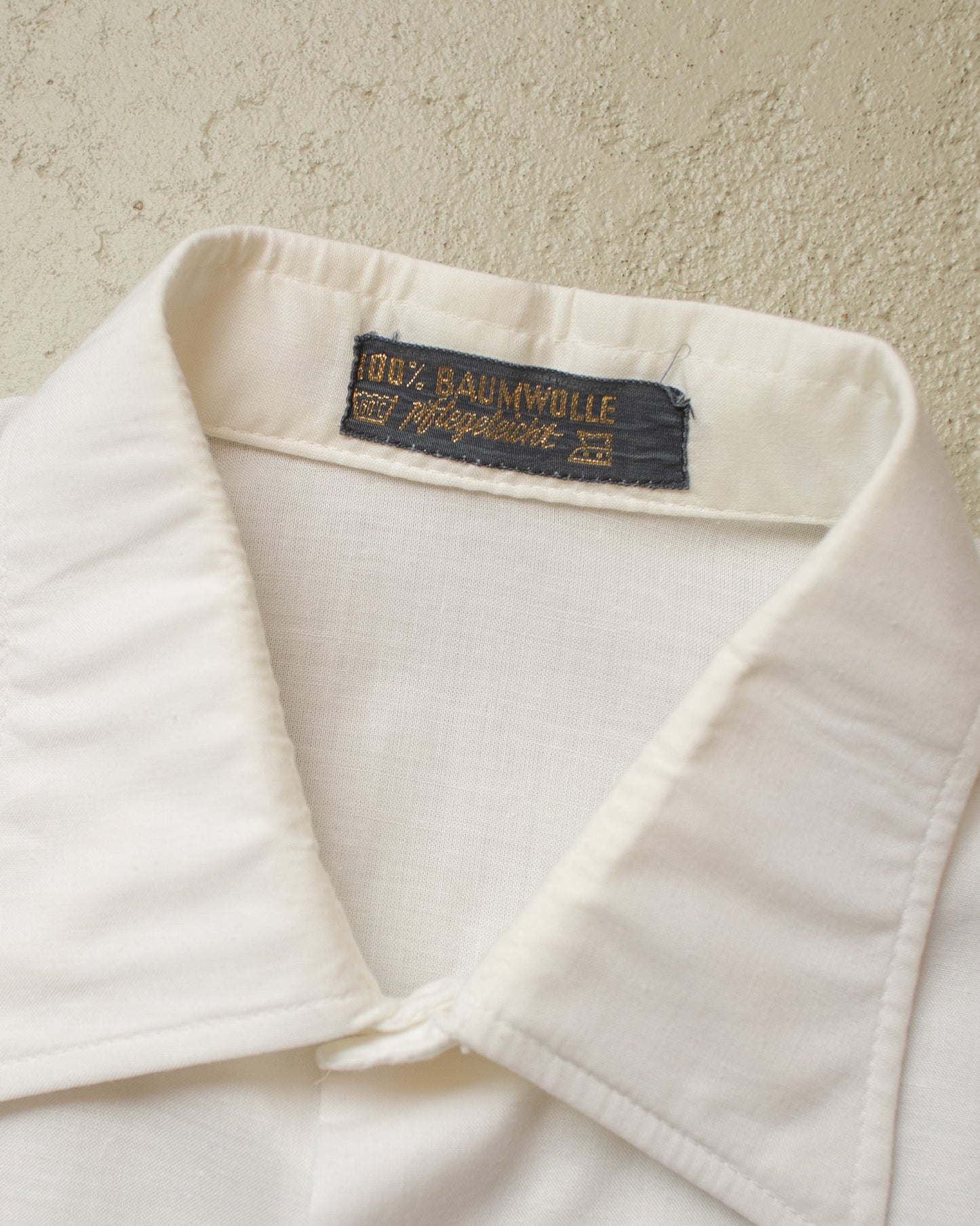 1960s/70s German Cotton Short Sleeve Shirt white - L/XL