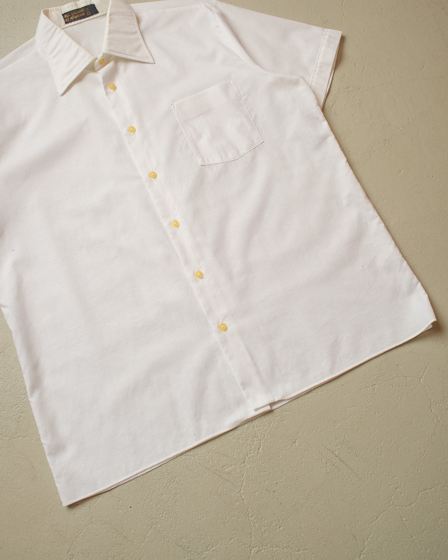 1960s/70s German Cotton Short Sleeve Shirt white - L/XL