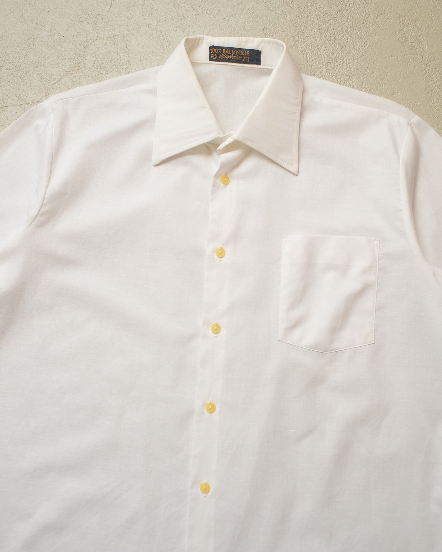 1960s/70s German Cotton Short Sleeve Shirt white - L