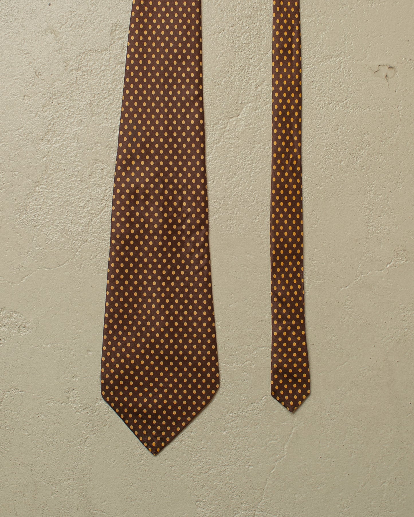 1970s Grandprix Dot Pattern Silk Tie brown