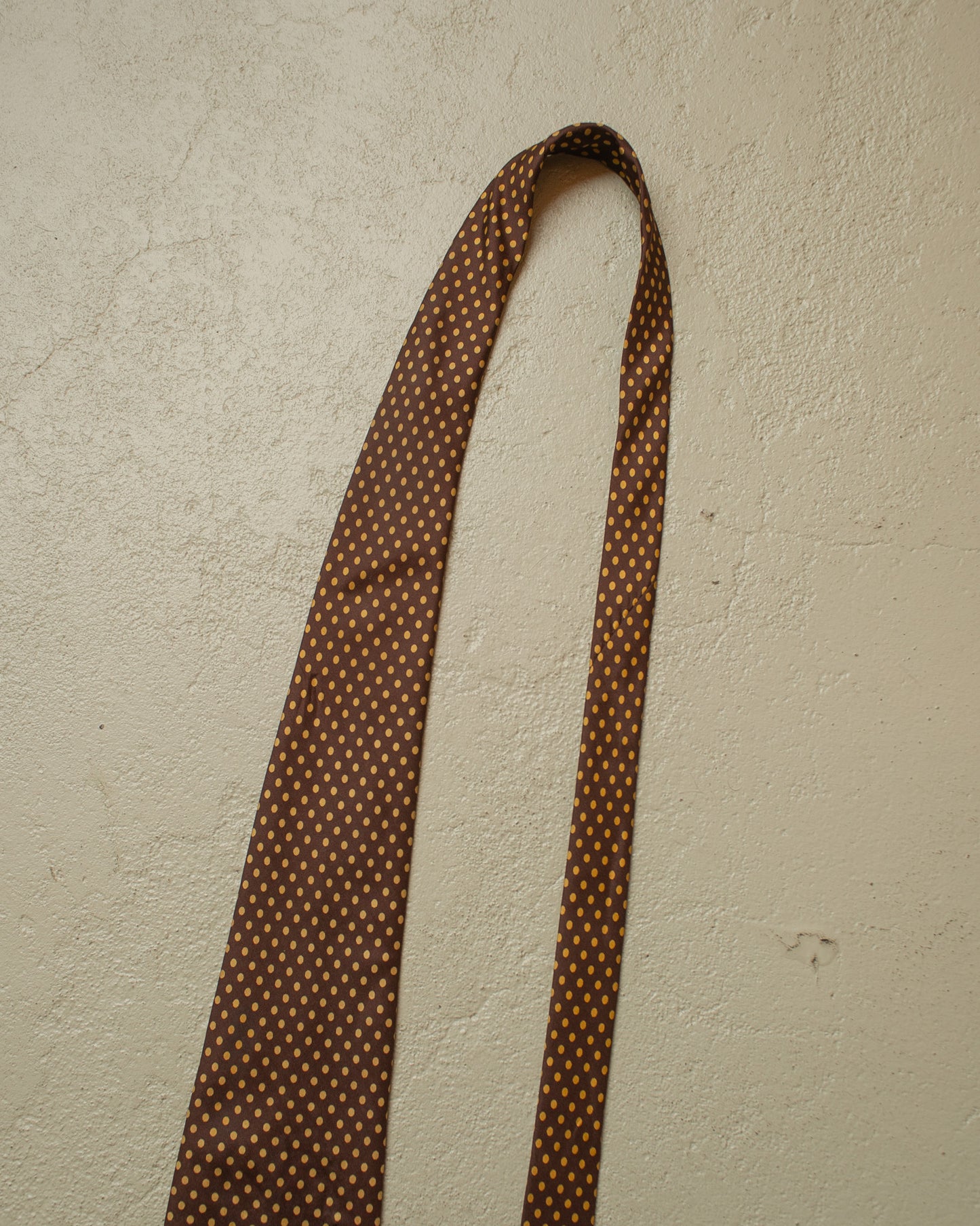 1970s Grandprix Dot Pattern Silk Tie brown