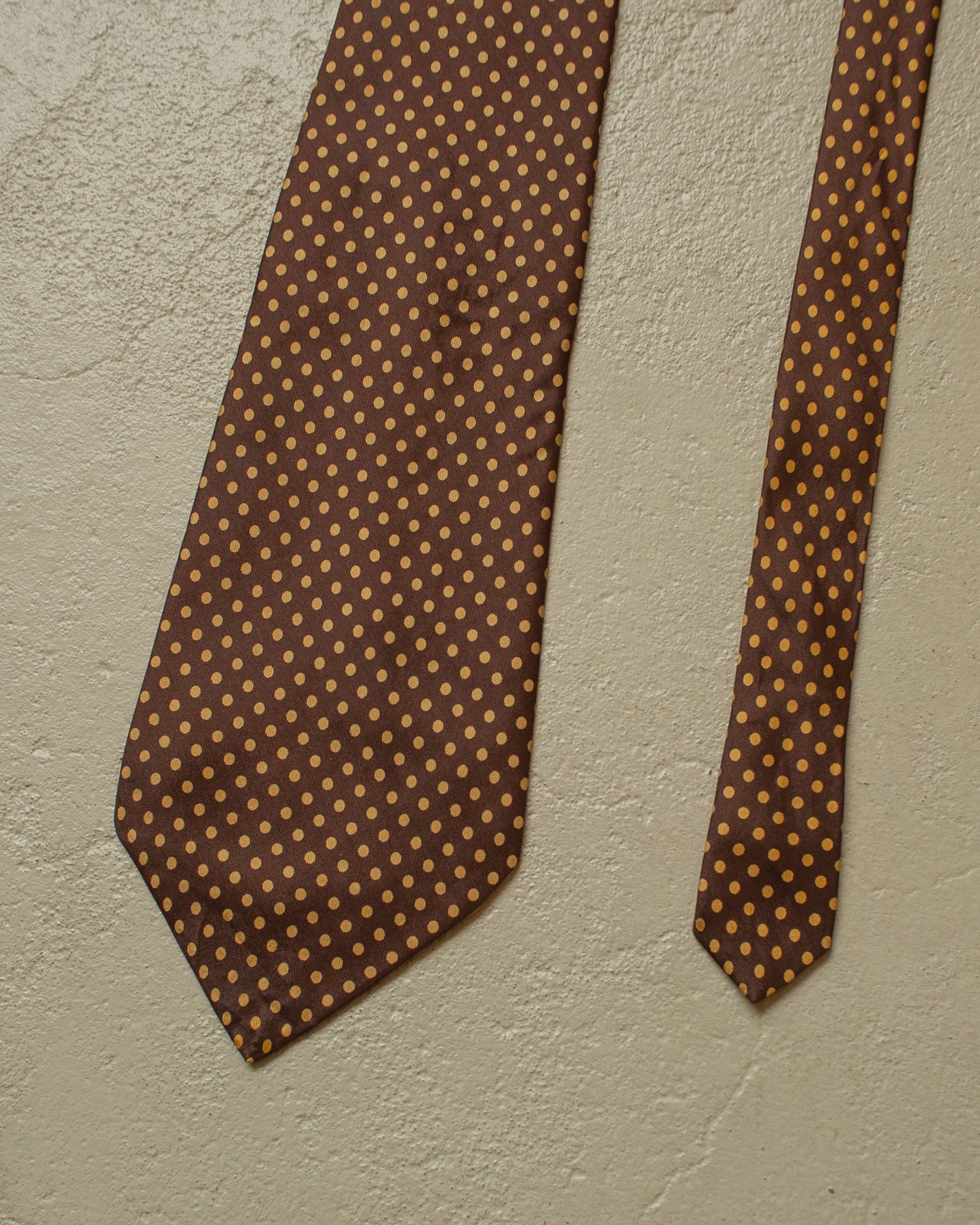 1970s Grandprix Dot Pattern Silk Tie brown