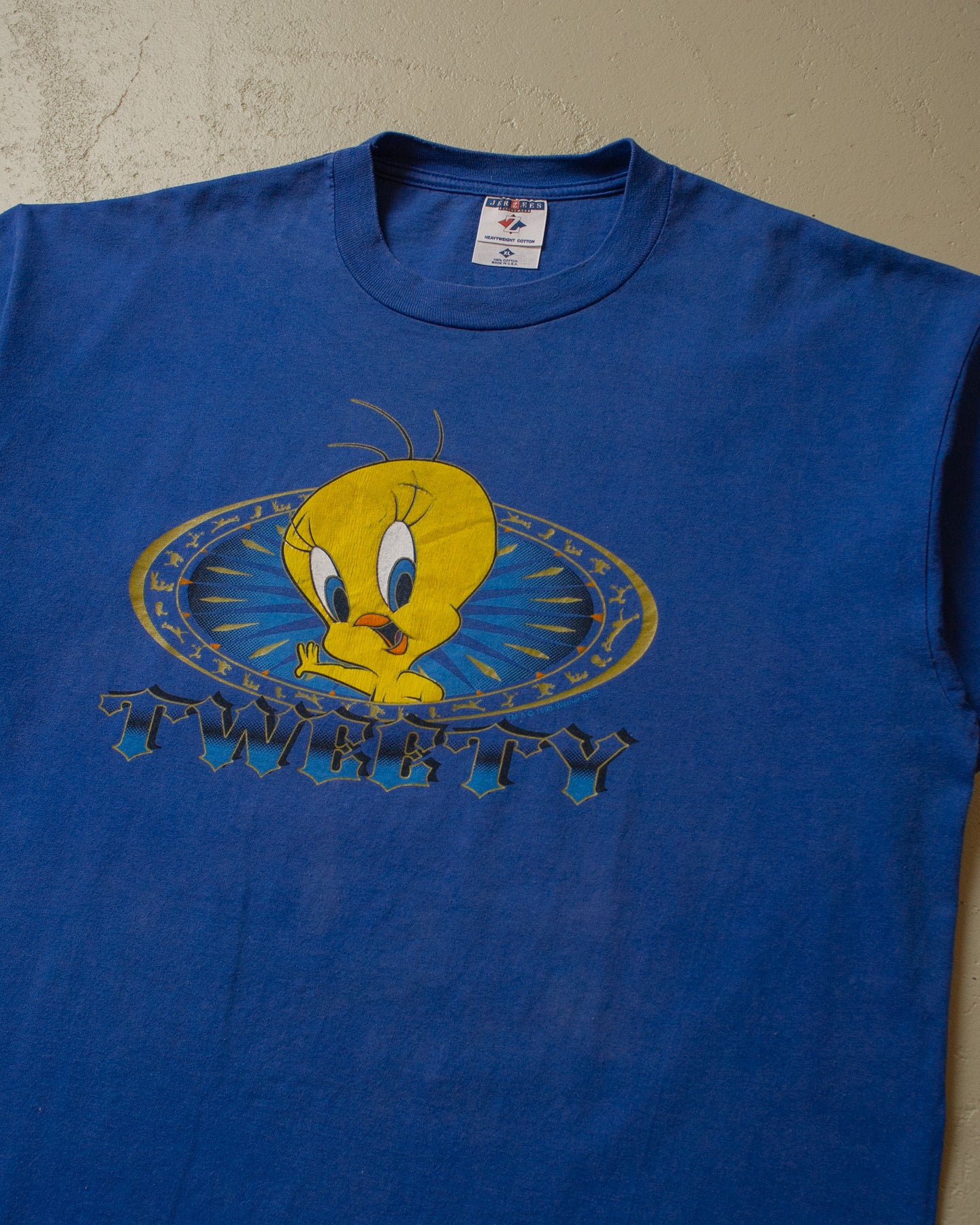 1998 faded Tweety T-shirt blue - XL