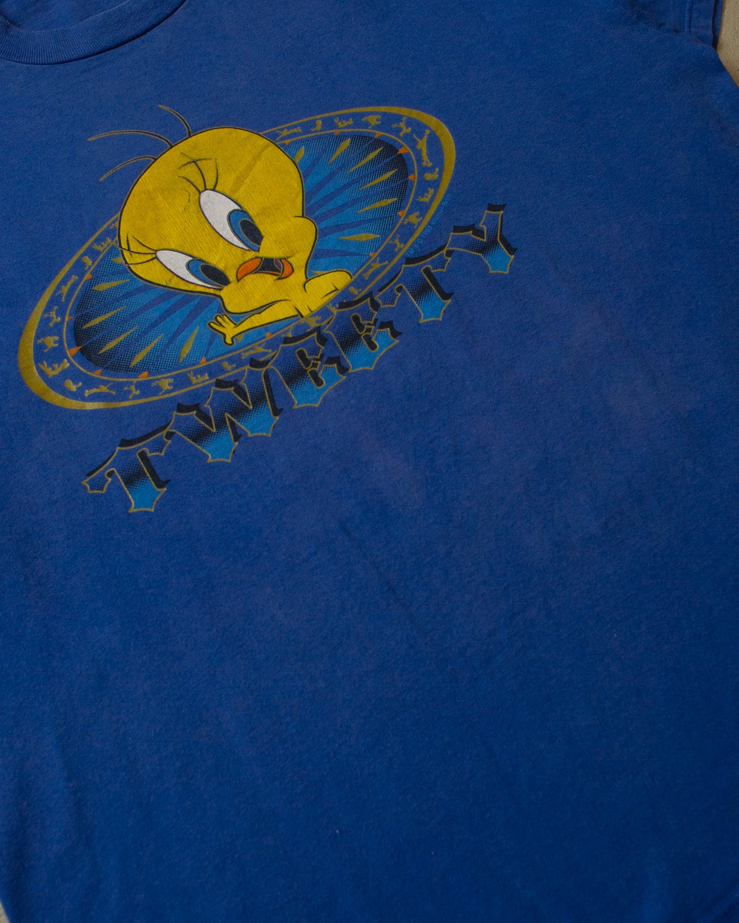 1998 faded Tweety T-shirt blue - XL