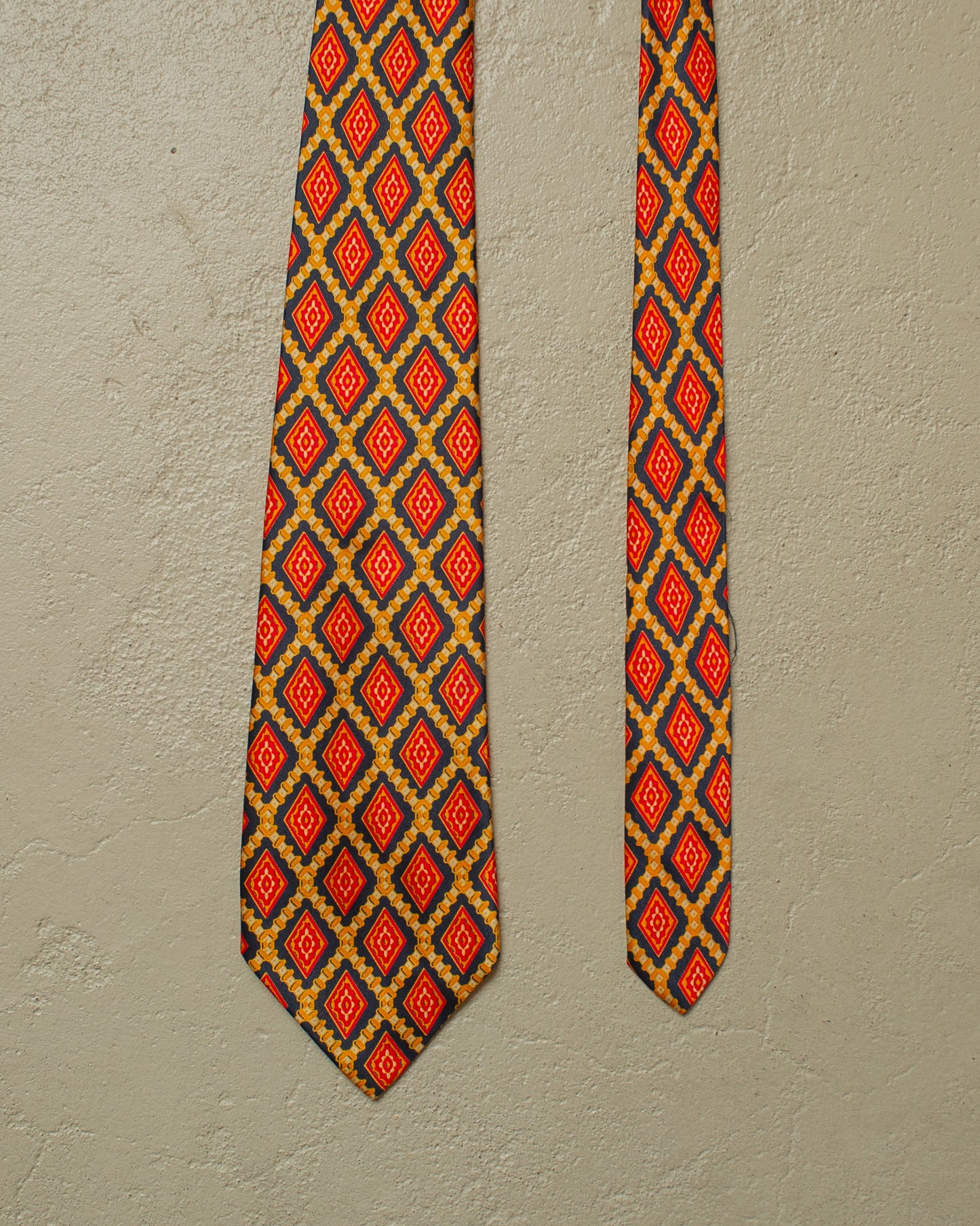 1970s/80s "Le Schans" Pattern Silk Tie orange